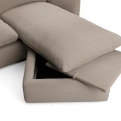 Leigh 86" Reversible Storage Sleeper Sectional - Sandstone Wool Bouclé