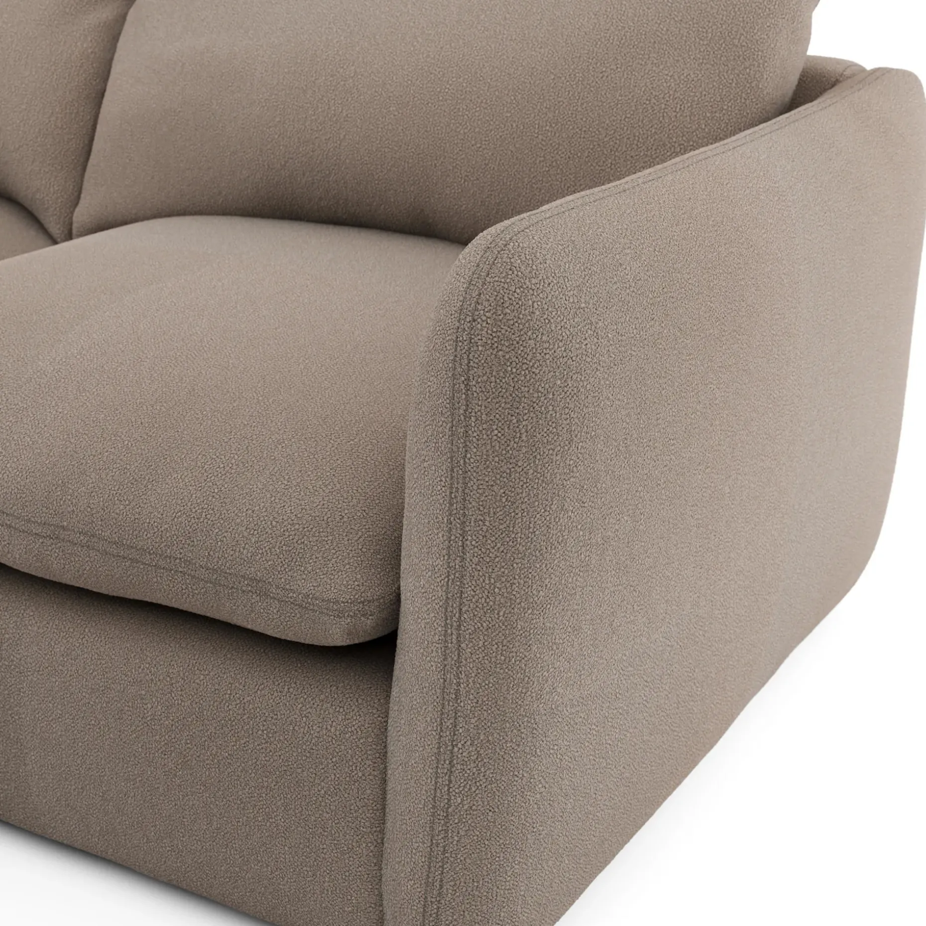 Leigh 86" Reversible Storage Sleeper Sectional - Sandstone Wool Bouclé