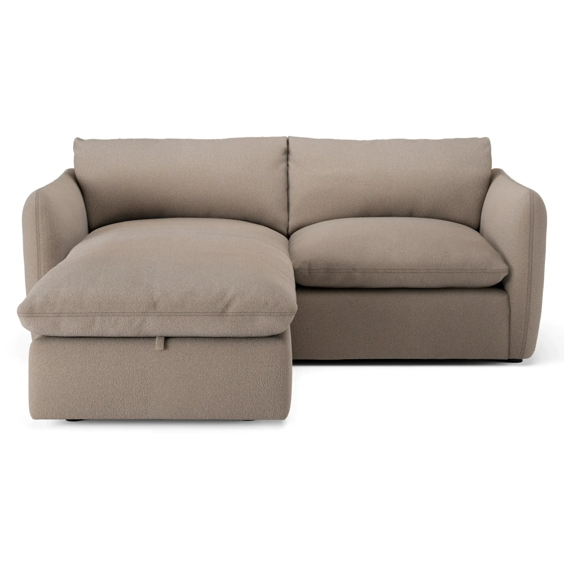 Leigh 86" Reversible Storage Sleeper Sectional - Sandstone Wool Bouclé
