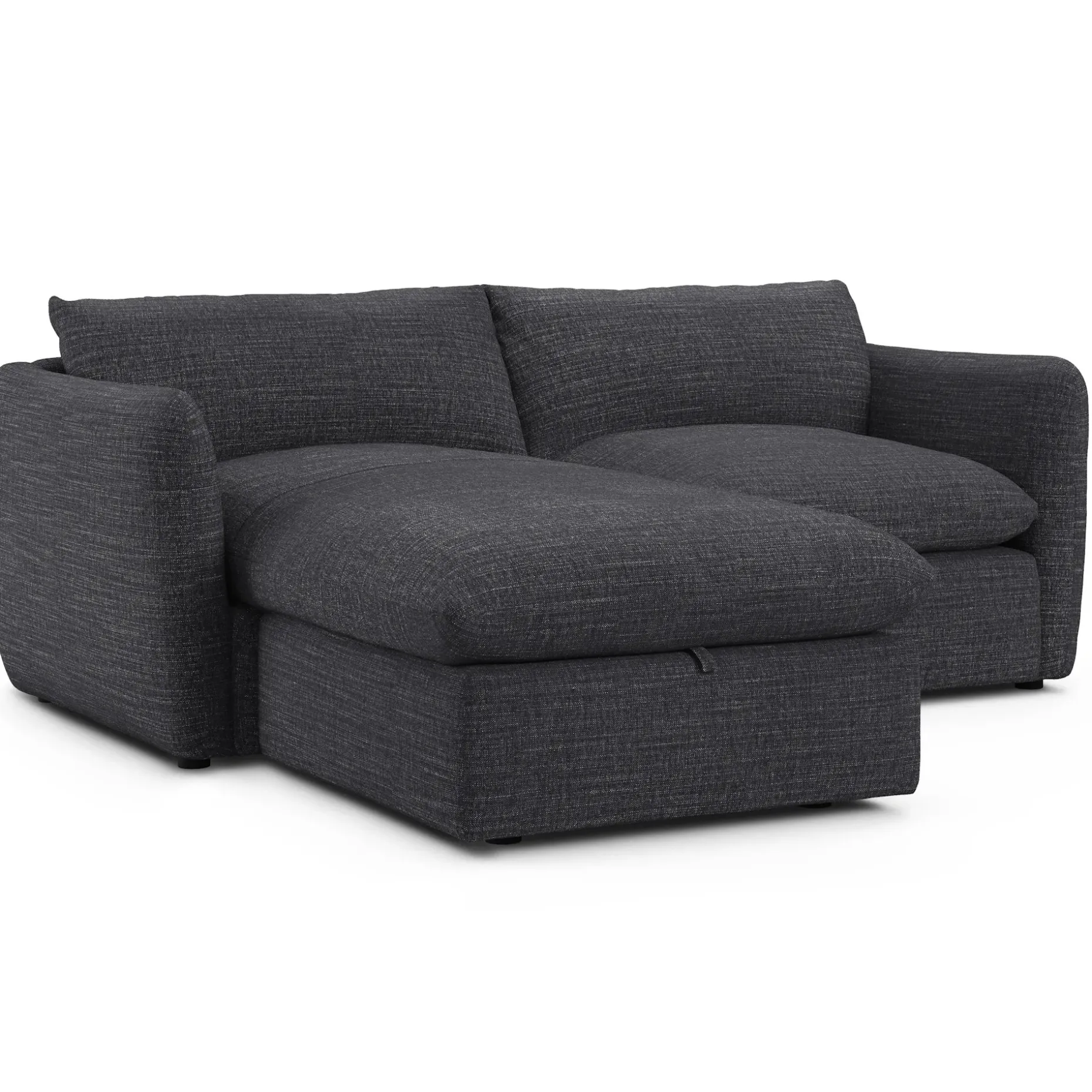 Leigh 86" Reversible Storage Sleeper Sectional - Napa Charcoal