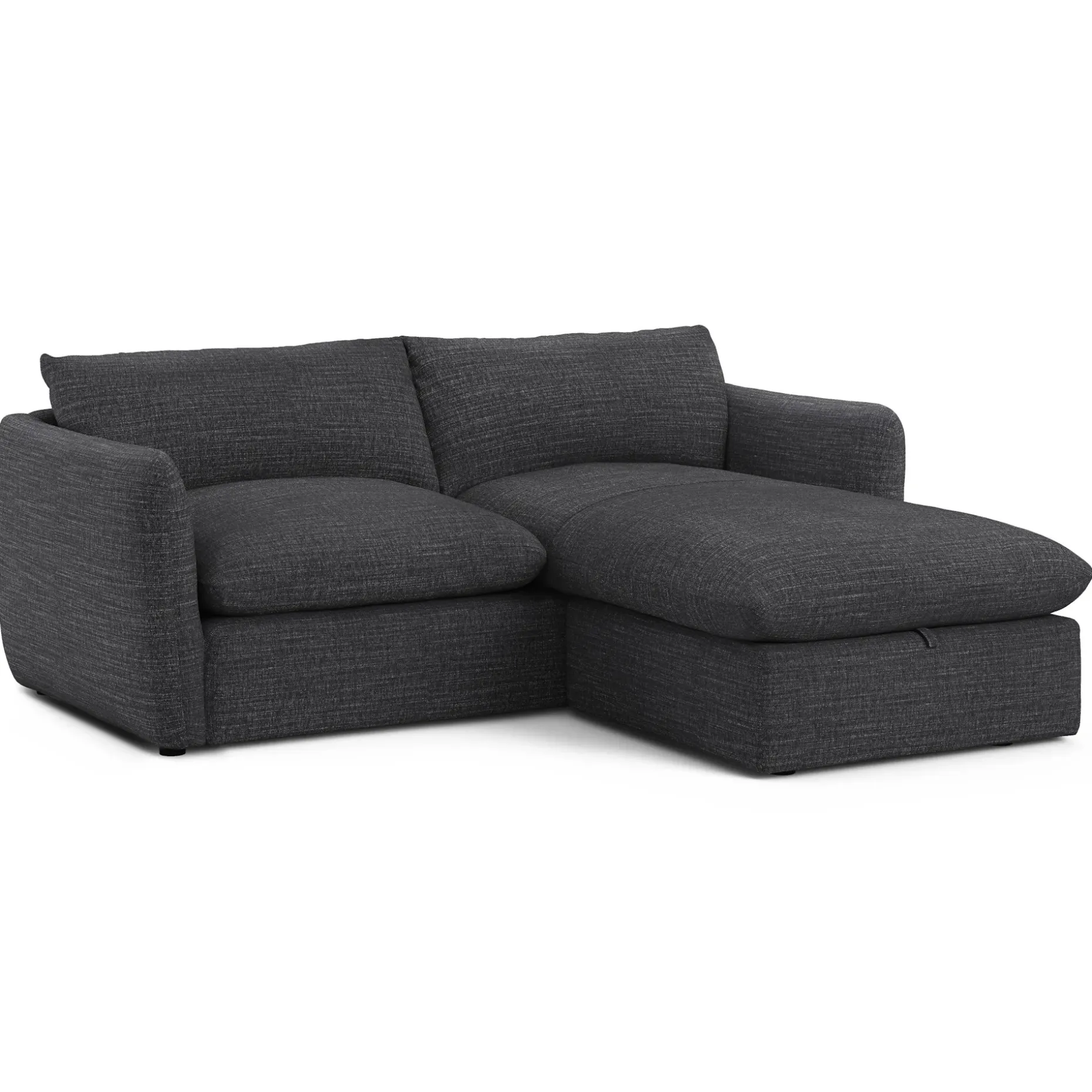 Leigh 86" Reversible Storage Sleeper Sectional - Napa Charcoal