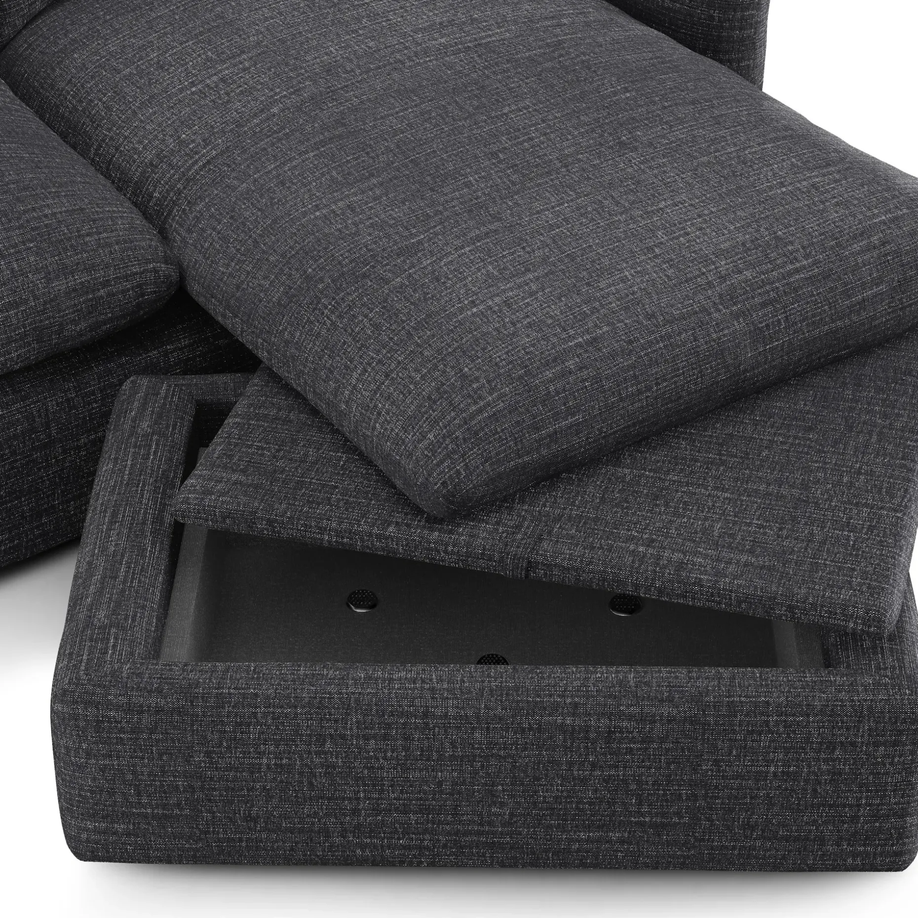 Leigh 86" Reversible Storage Sleeper Sectional - Napa Charcoal