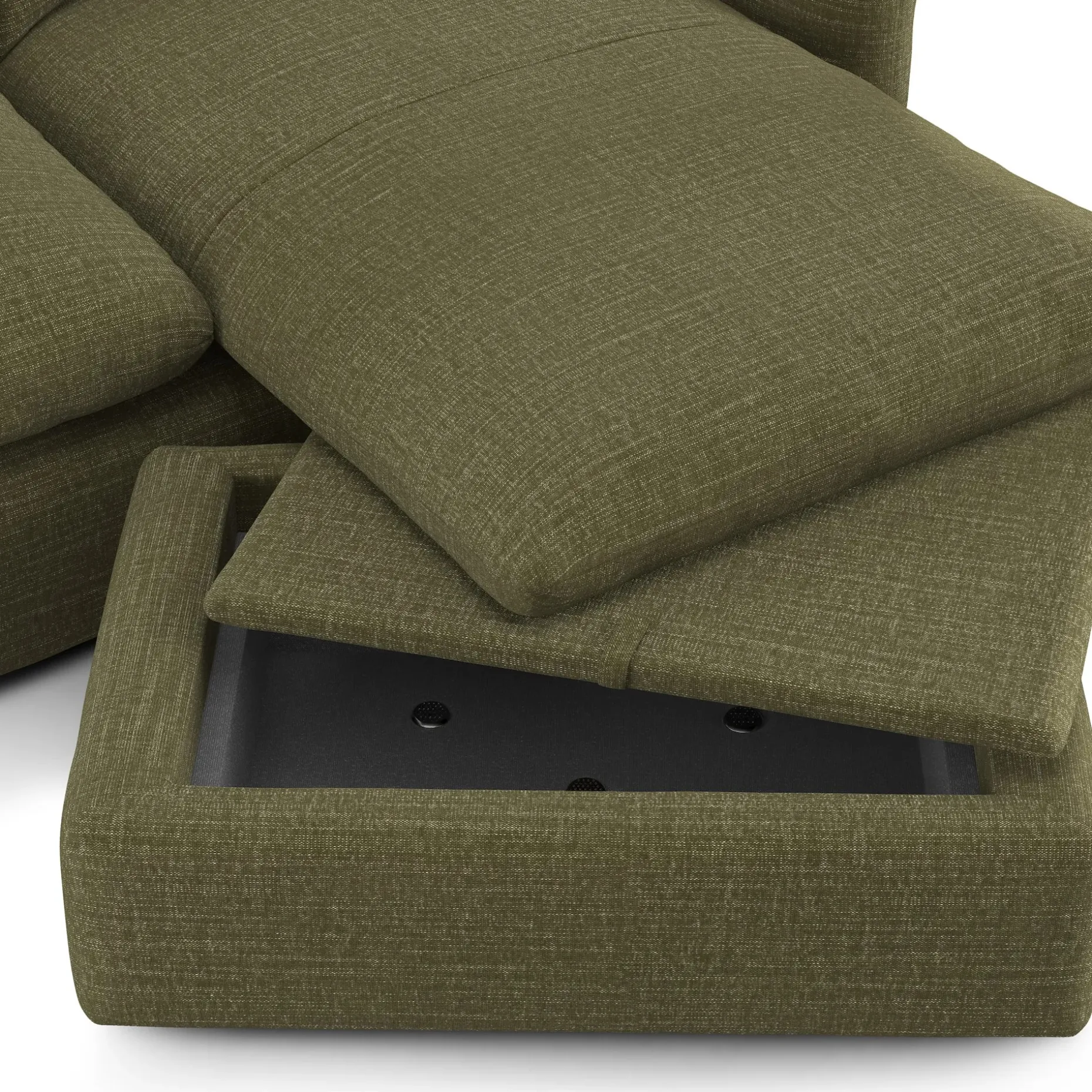 Leigh 86" Reversible Storage Sleeper Sectional - Napa Moss