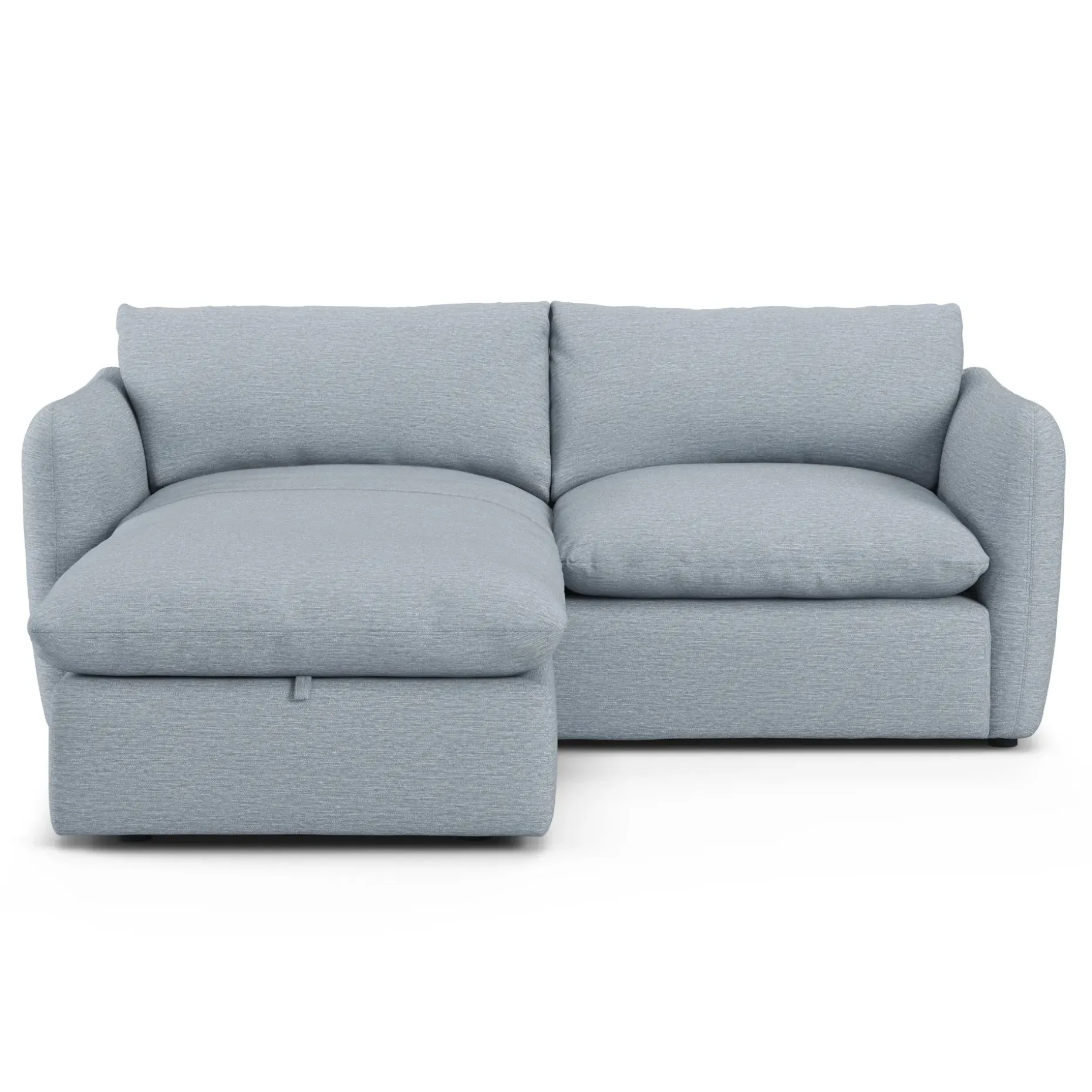 Leigh 86" Reversible Storage Sleeper Sectional - Silver Light Blue