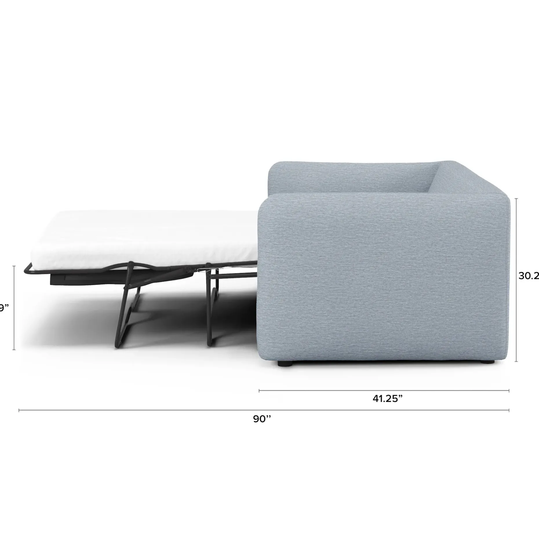 Leigh 86" Reversible Storage Sleeper Sectional - Silver Light Blue