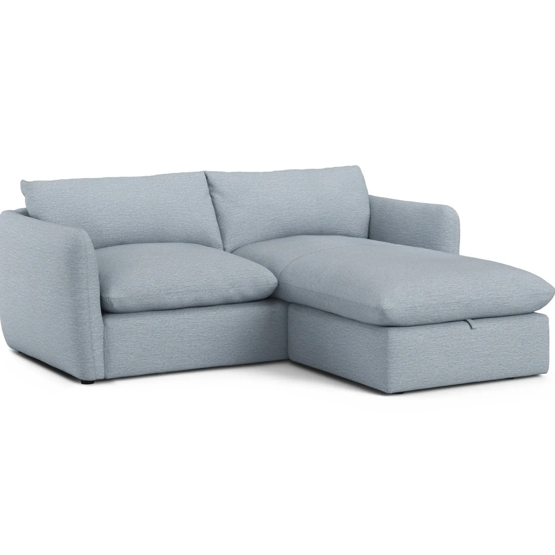Leigh 86" Reversible Storage Sleeper Sectional - Silver Light Blue