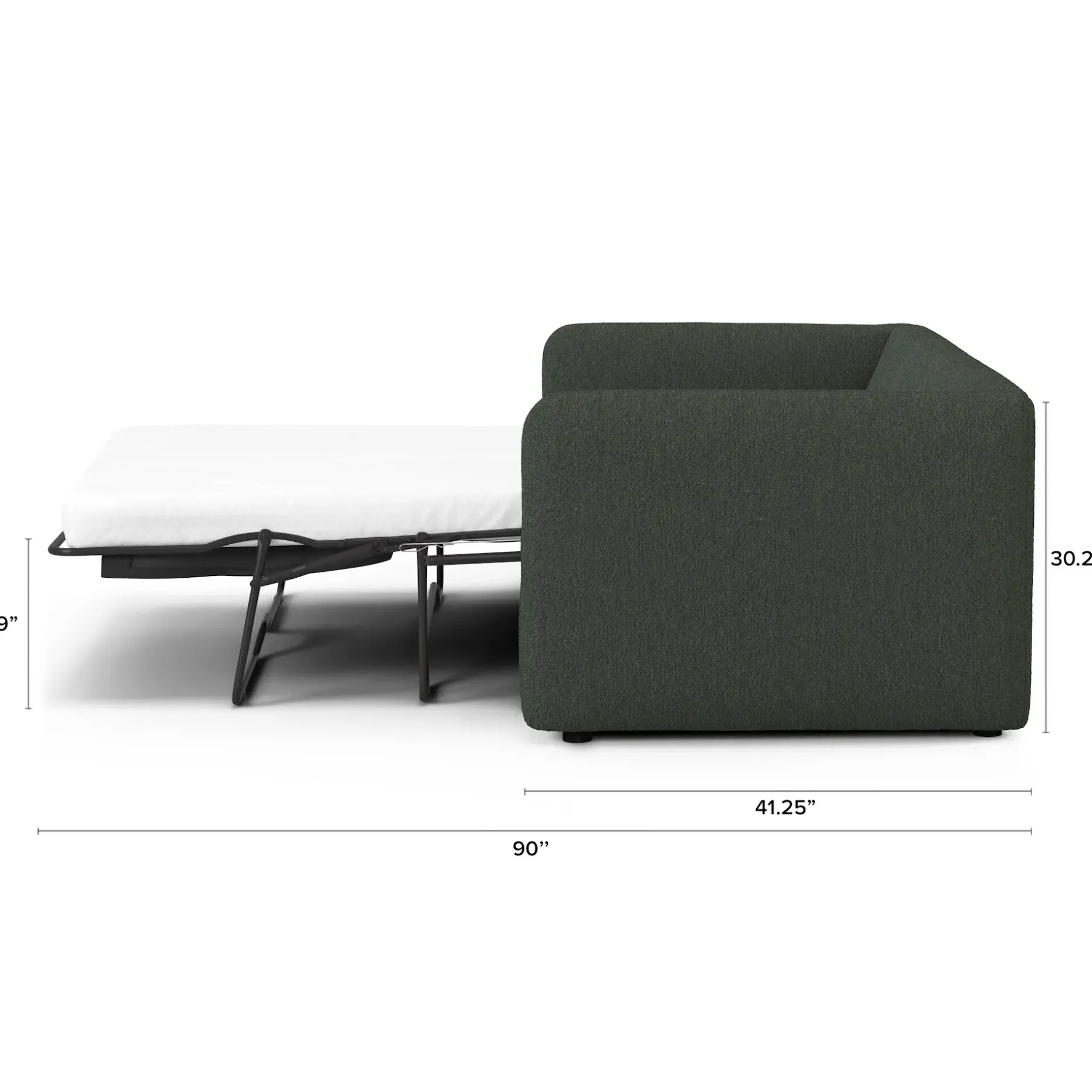 Leigh 86" Reversible Storage Sleeper Sectional - Green Wool Bouclé