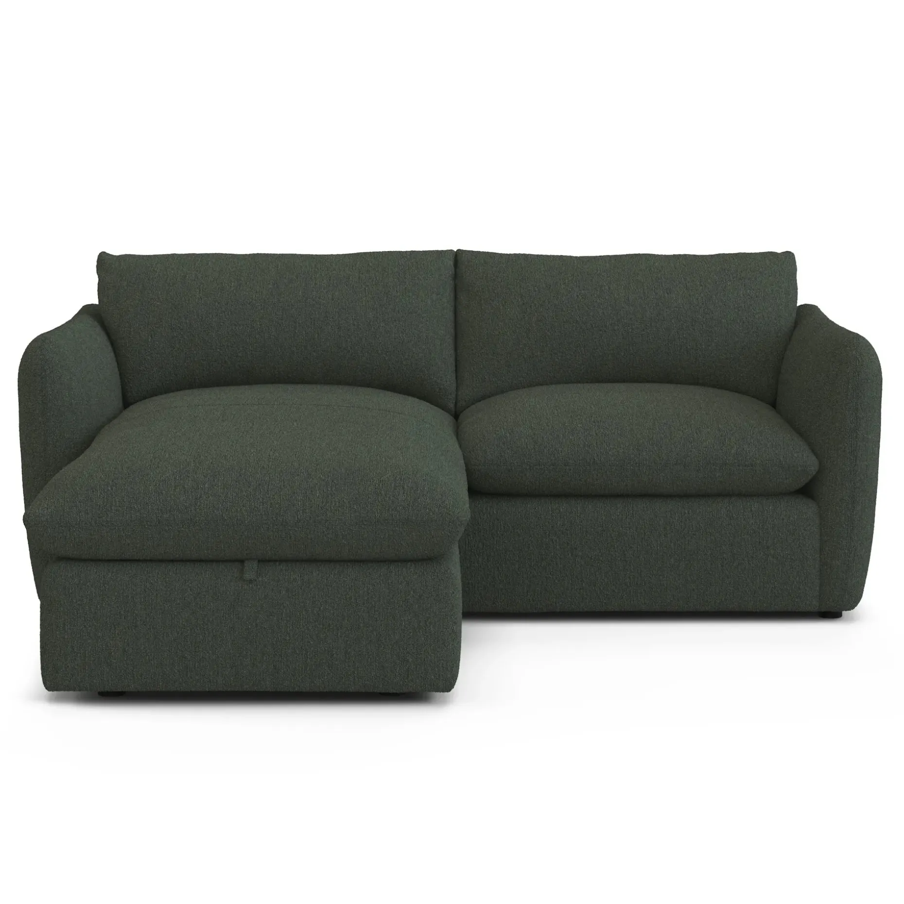 Leigh 86" Reversible Storage Sleeper Sectional - Green Wool Bouclé