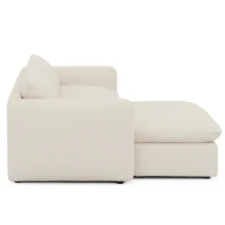 Leigh 86" Reversible Storage Sleeper Sectional - Ivory Wool Bouclé