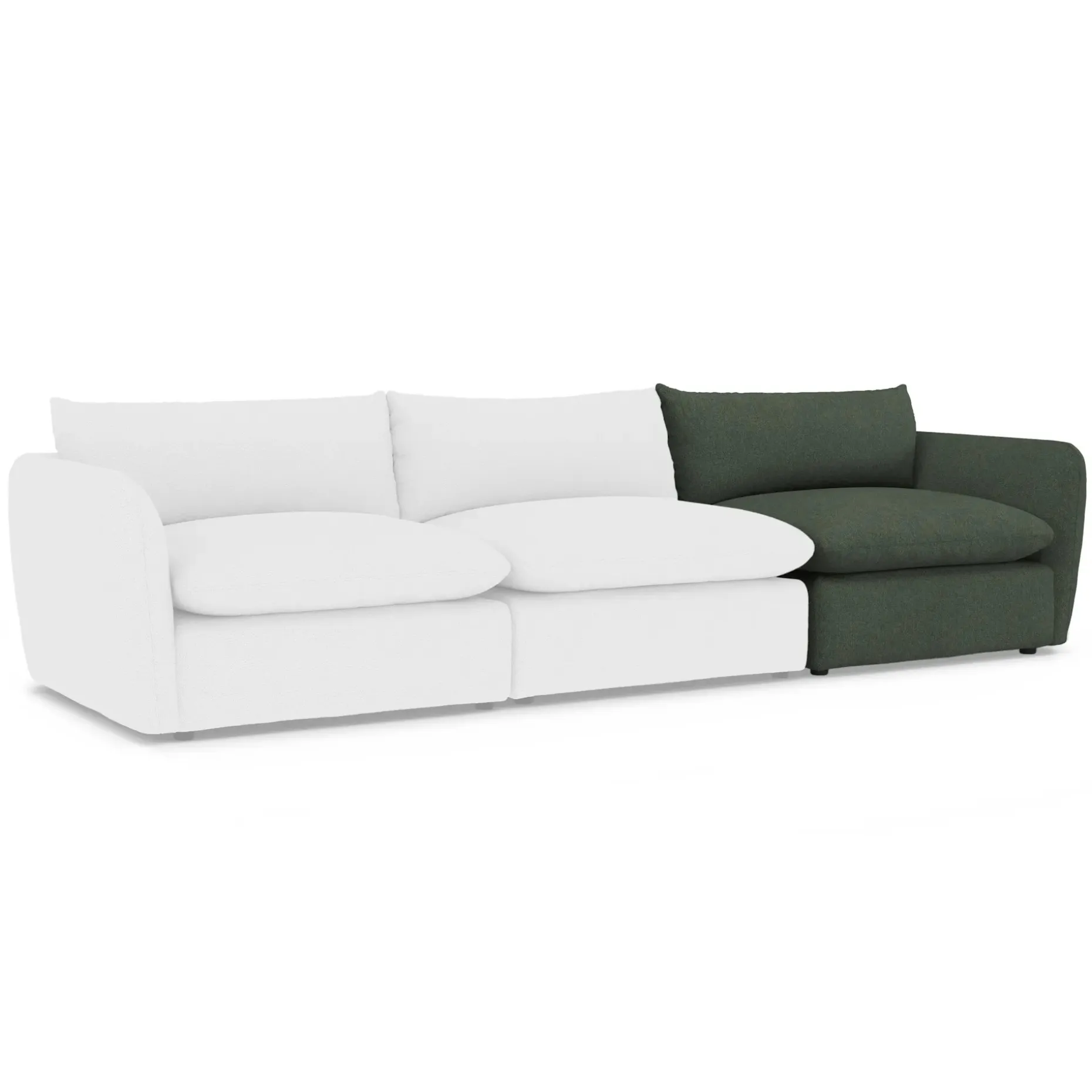 Leigh 46" Right Arm Module - Green Wool Bouclé