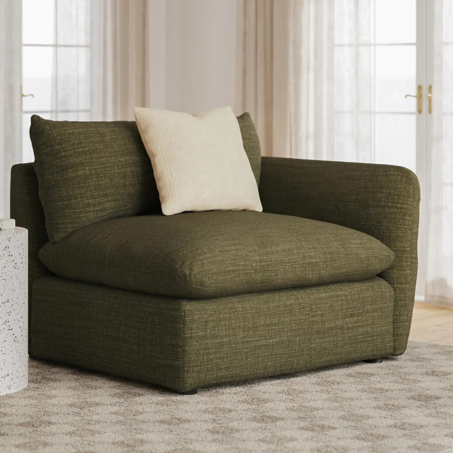 Leigh 46" Right Arm Module - Napa Moss