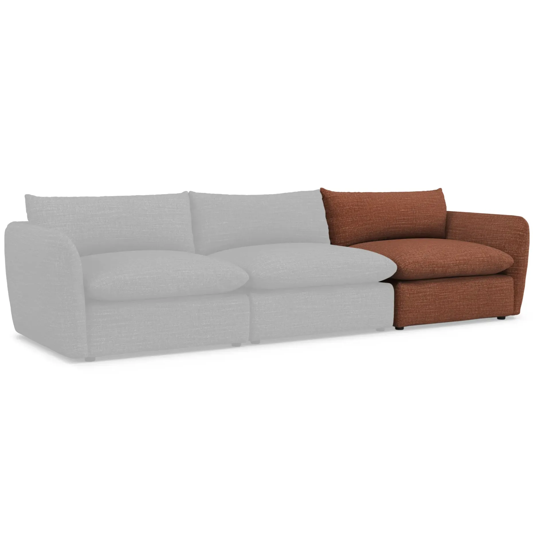 Leigh 46" Right Arm Module - Napa Rust