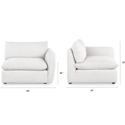 Leigh 46" Right Arm Module - Silver Ivory