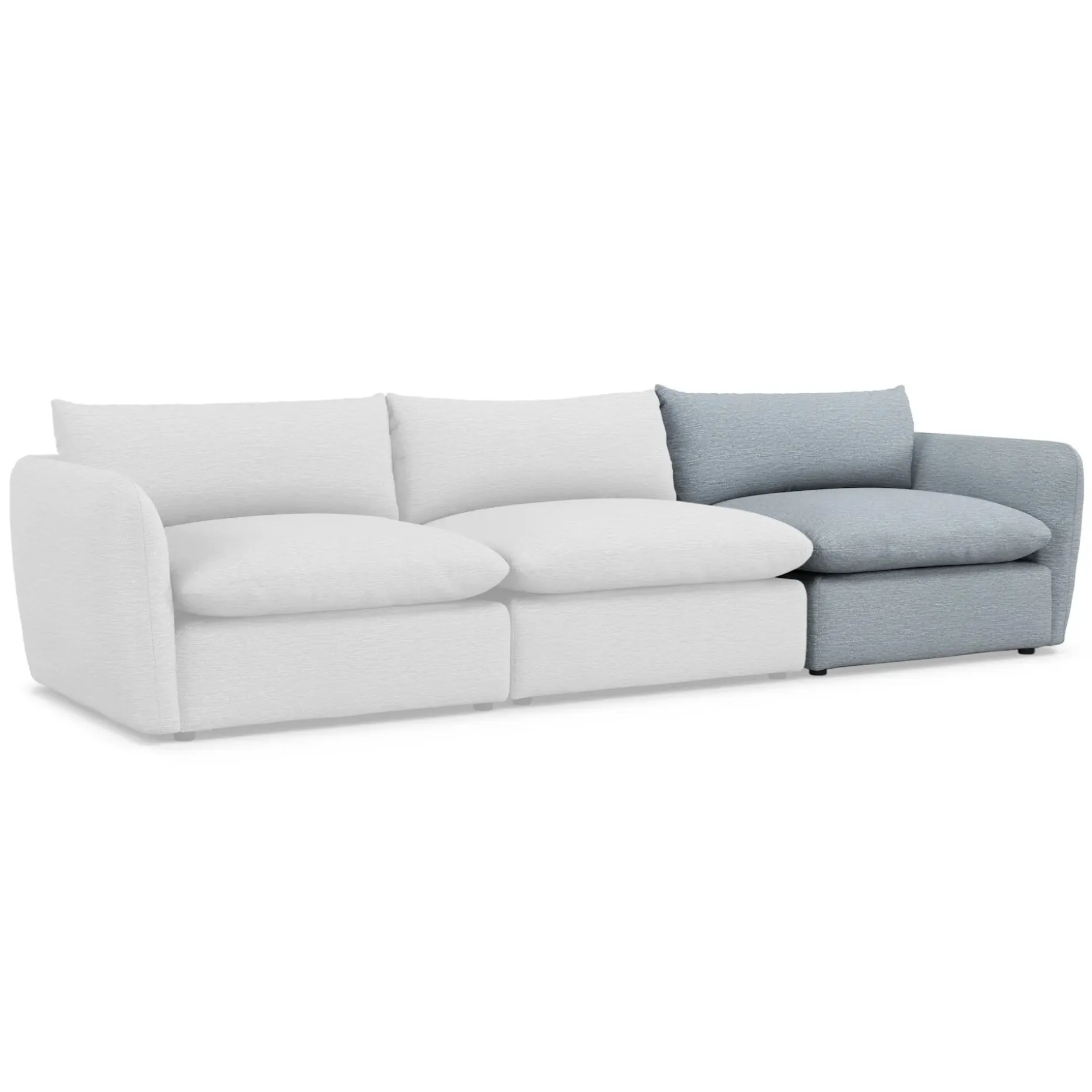 Leigh 46" Right Arm Module - Silver Light Blue