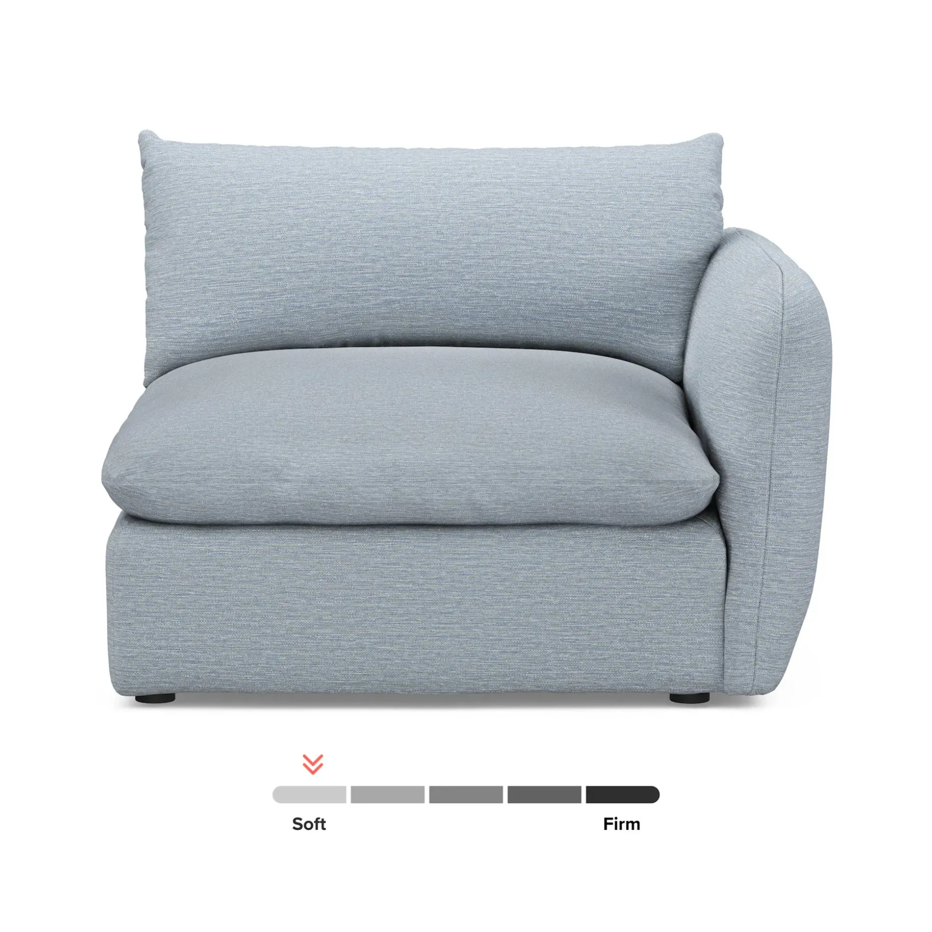 Leigh 46" Right Arm Module - Silver Light Blue