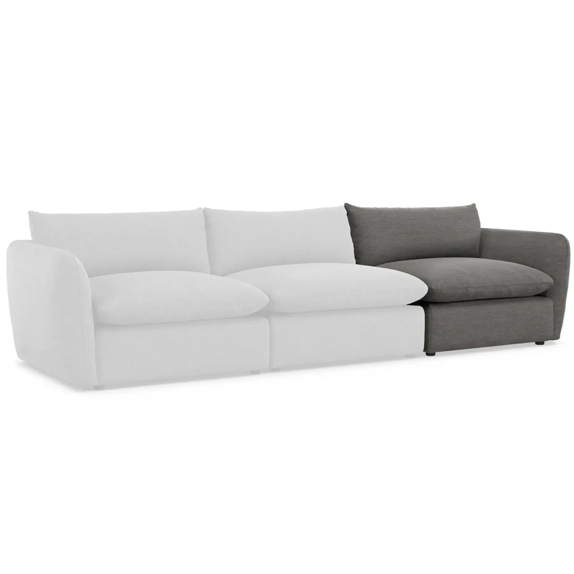 Leigh 46" Right Arm Module - Silver Gray