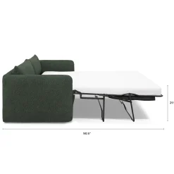 Leigh 86" Sofa Bed - Green Wool Bouclé