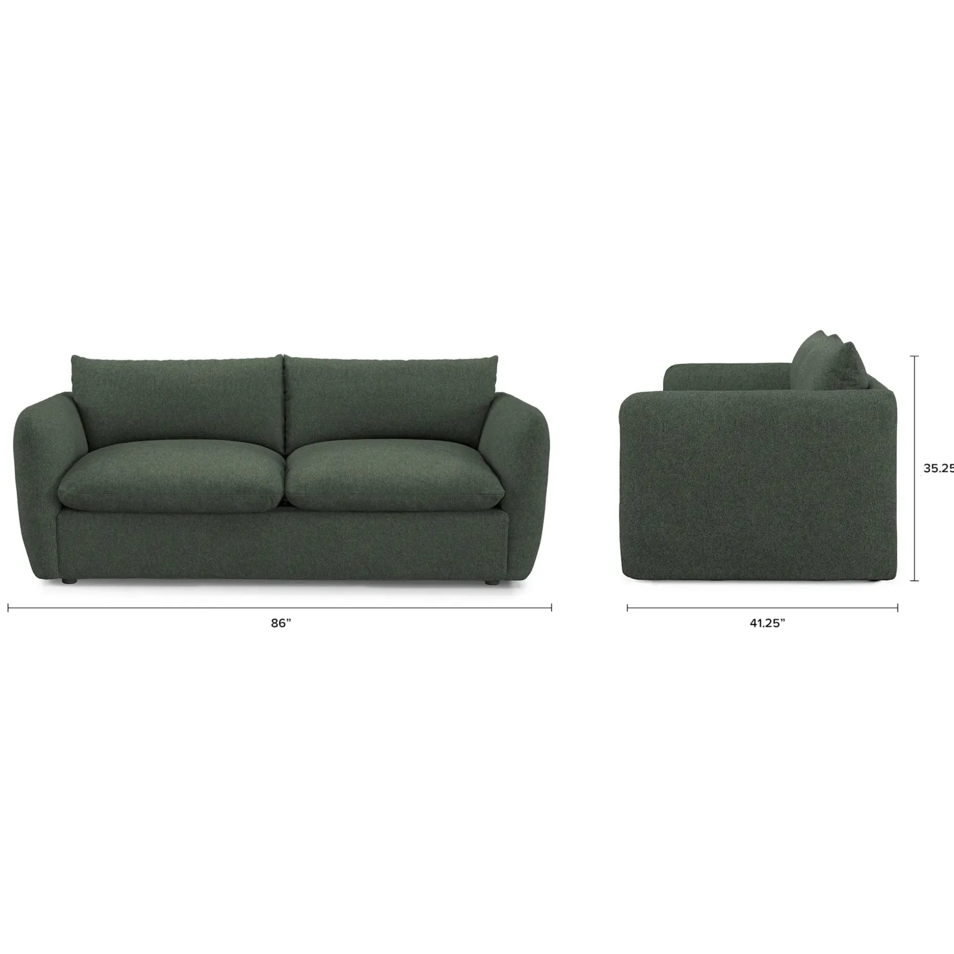 Leigh 86" Sofa Bed - Green Wool Bouclé