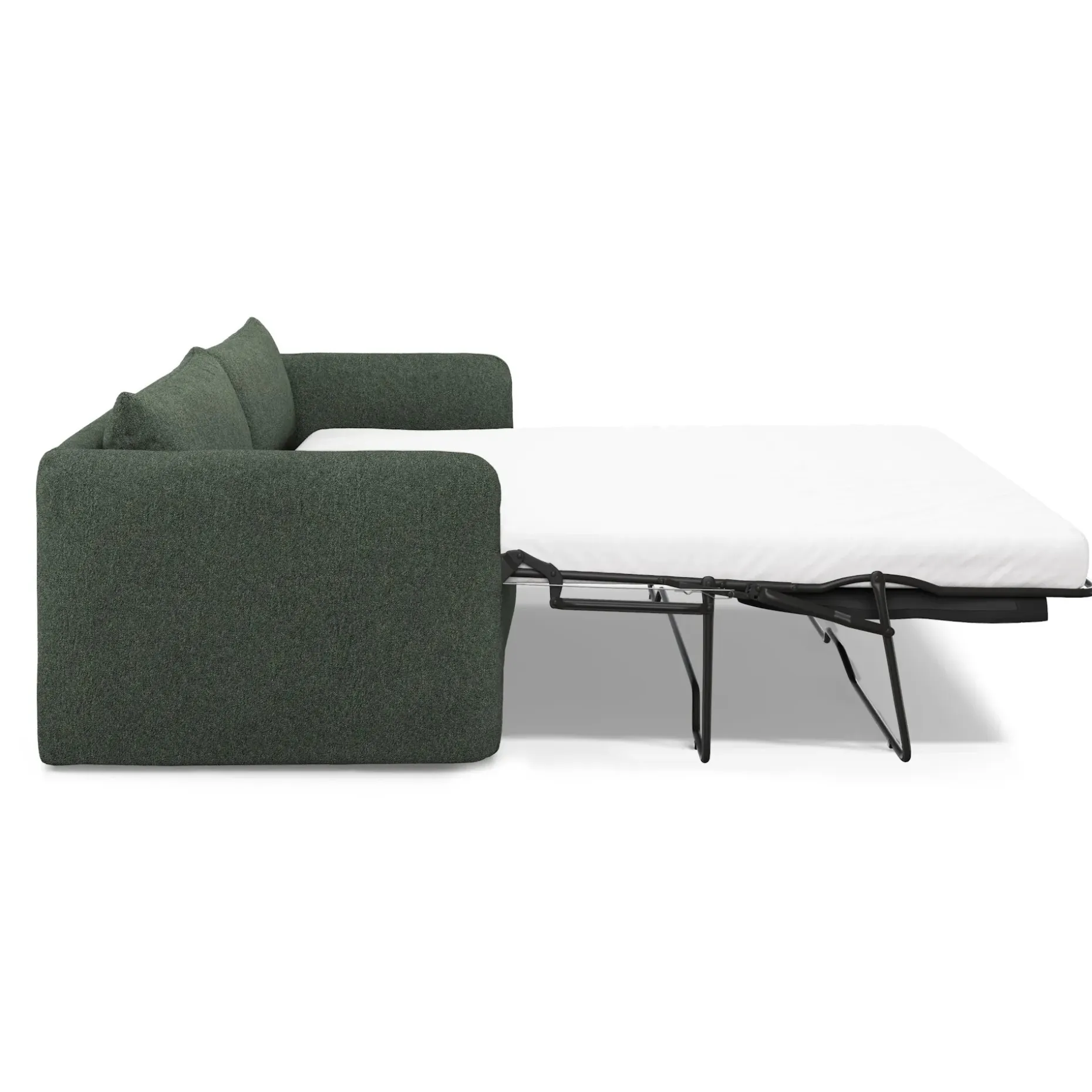 Leigh 86" Sofa Bed - Green Wool Bouclé