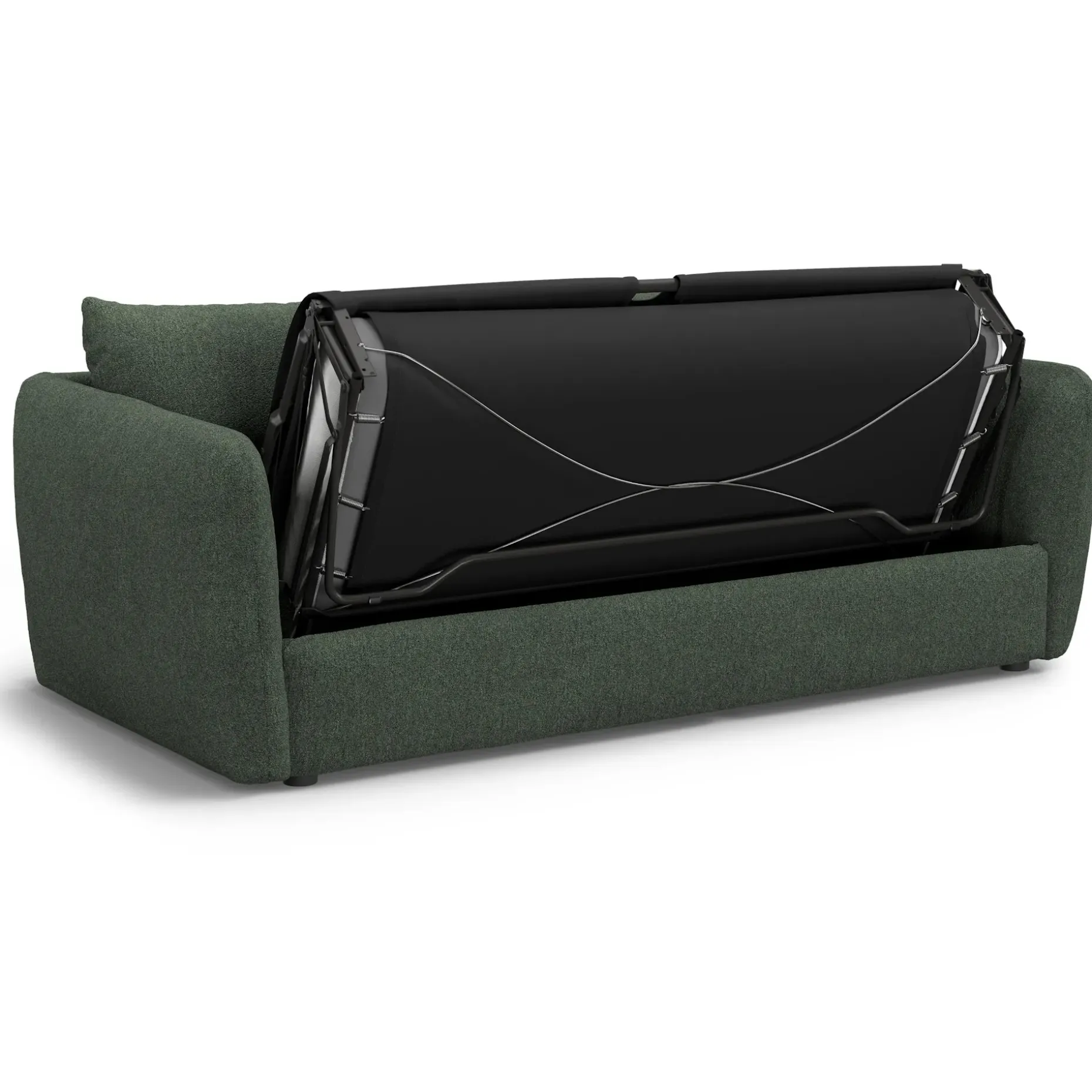 Leigh 86" Sofa Bed - Green Wool Bouclé