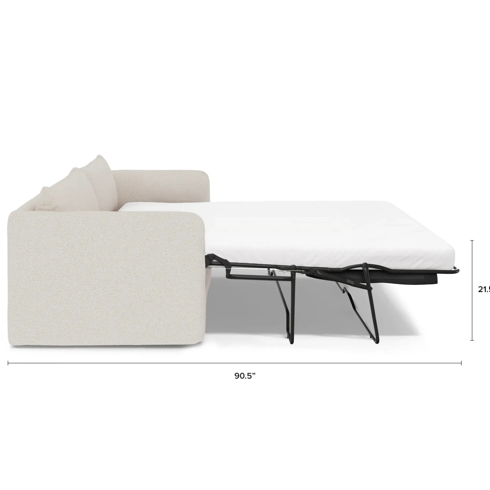 Leigh 86" Sofa Bed - Ivory Wool Bouclé