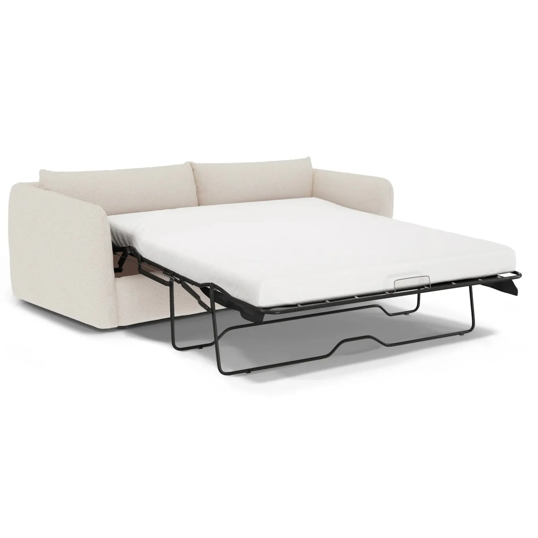 Leigh 86" Sofa Bed - Ivory Wool Bouclé