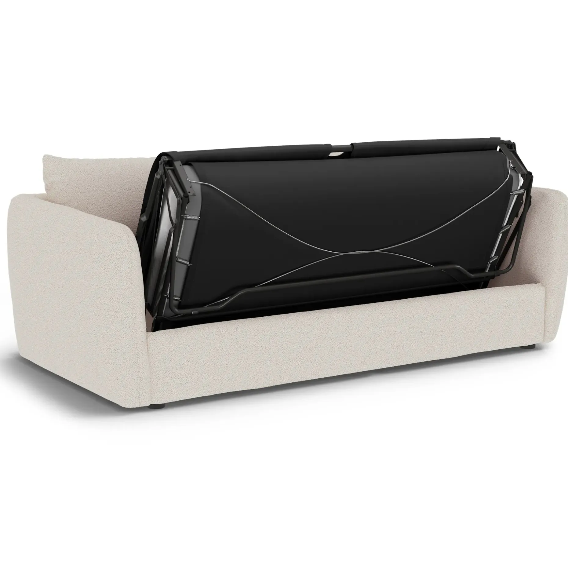 Leigh 86" Sofa Bed - Ivory Wool Bouclé