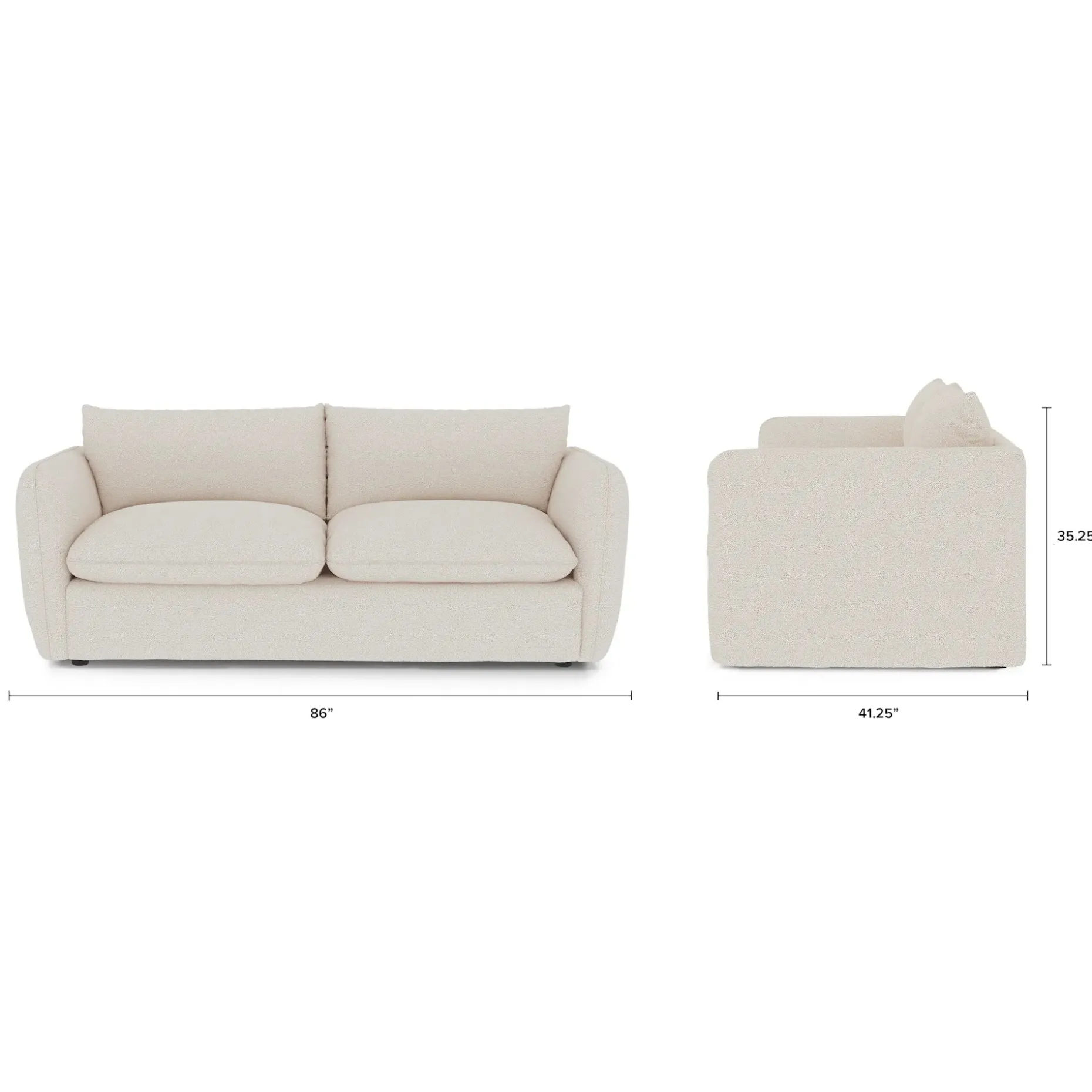 Leigh 86" Sofa Bed - Ivory Wool Bouclé