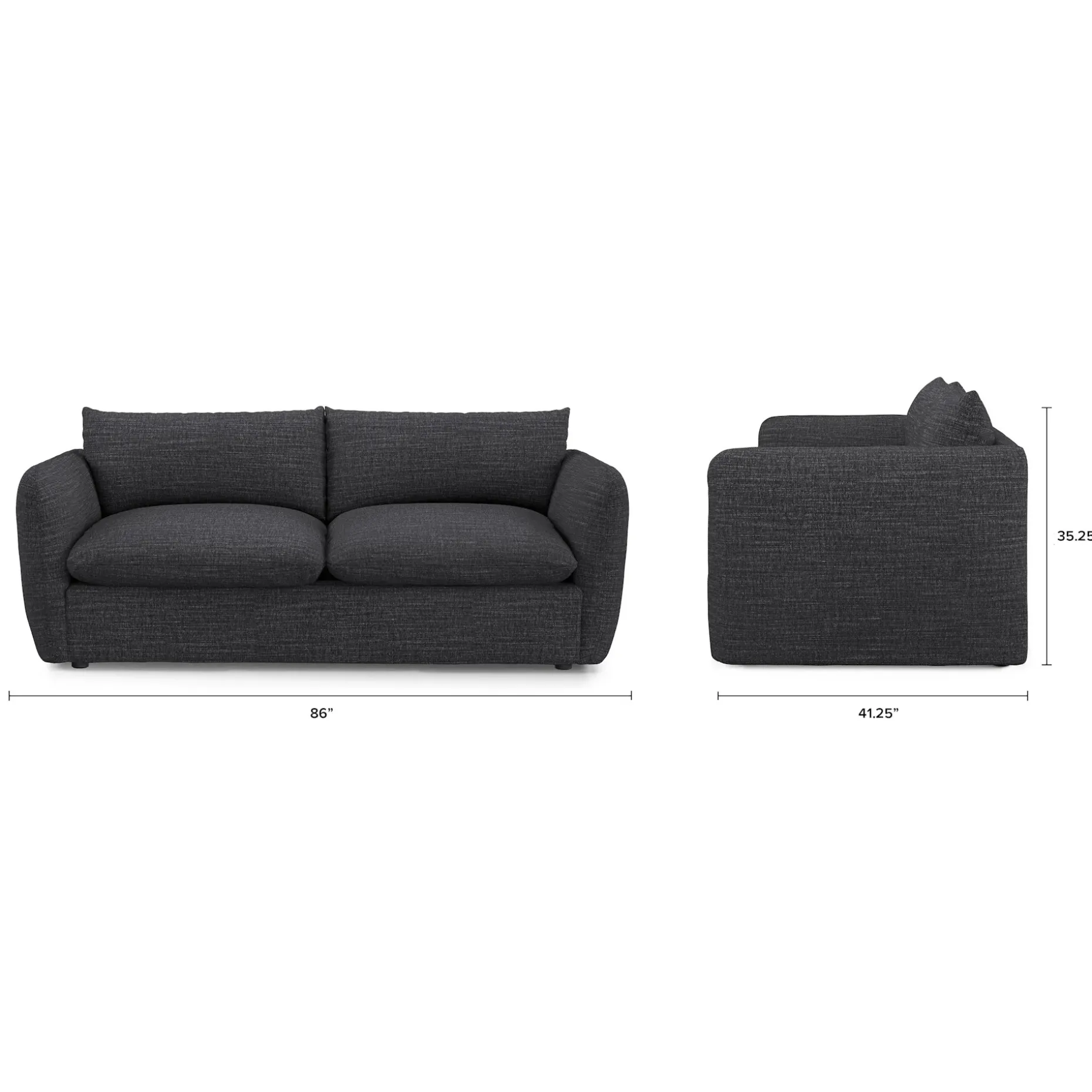 Leigh 86" Sofa Bed - Napa Charcoal
