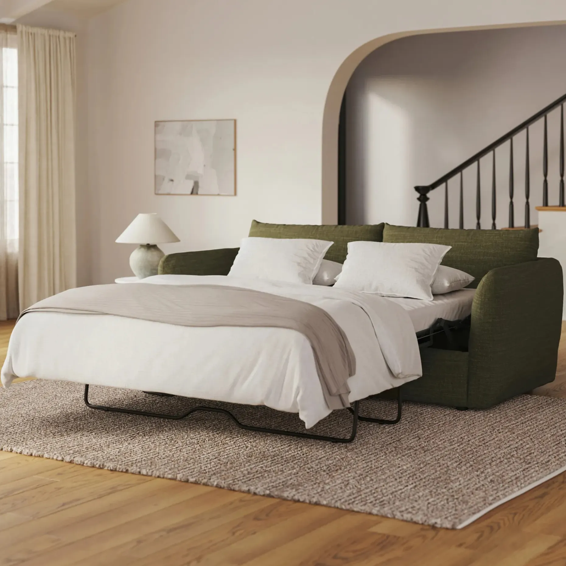 Leigh 86" Sofa Bed - Napa Moss