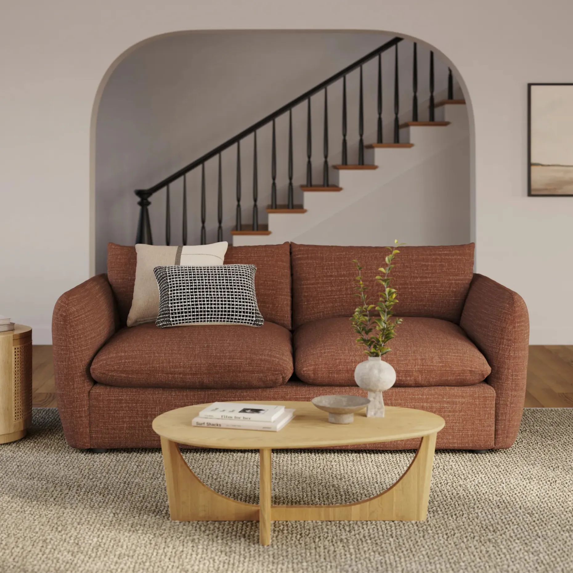 Leigh 86" Sofa Bed - Napa Rust