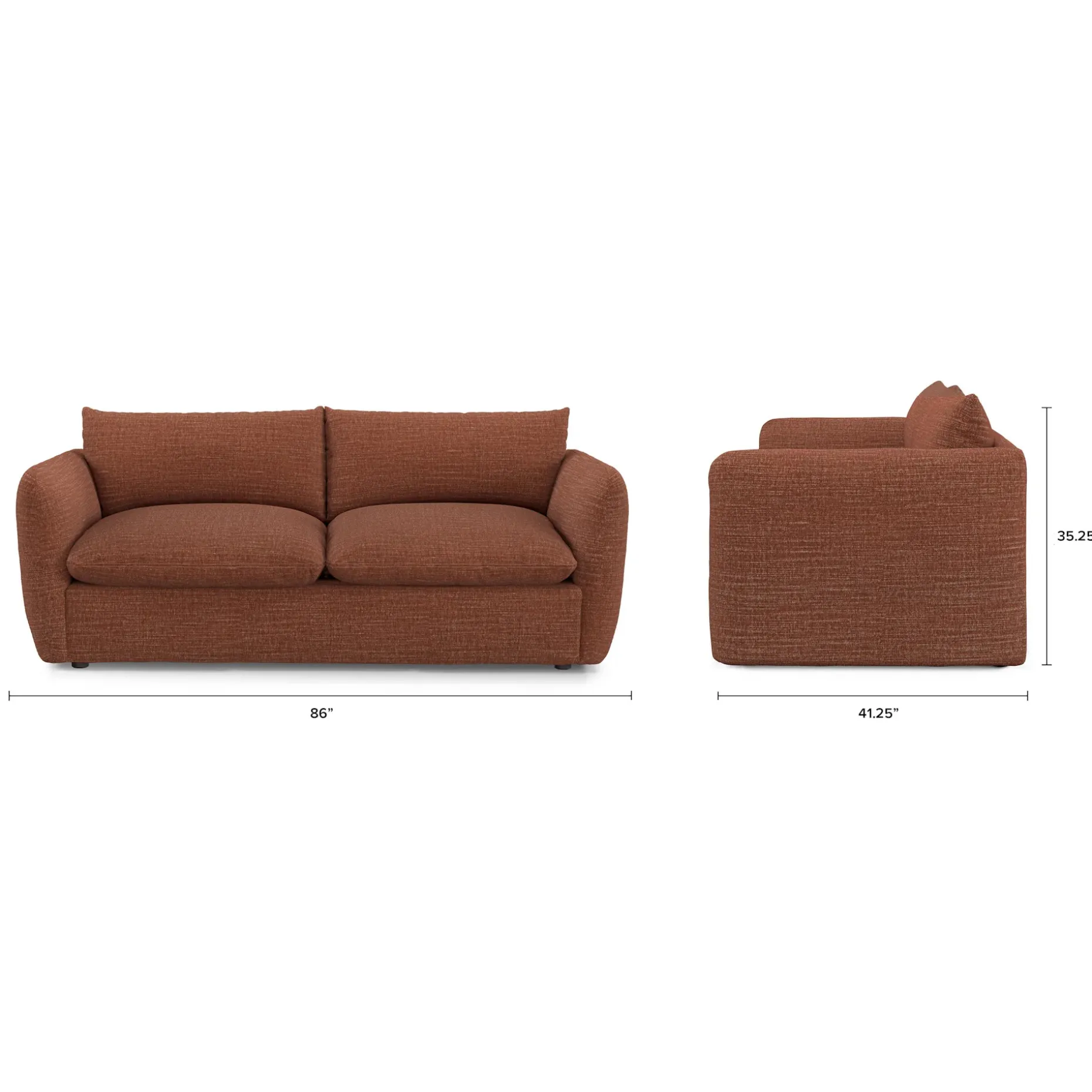Leigh 86" Sofa Bed - Napa Rust