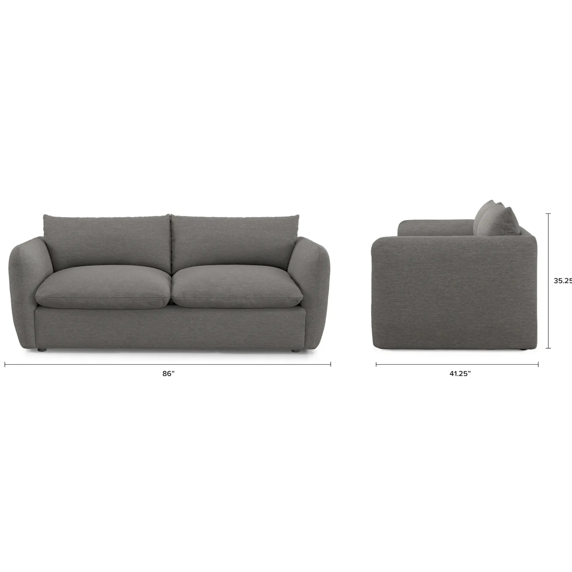 Leigh 86" Sofa Bed - Silver Gray