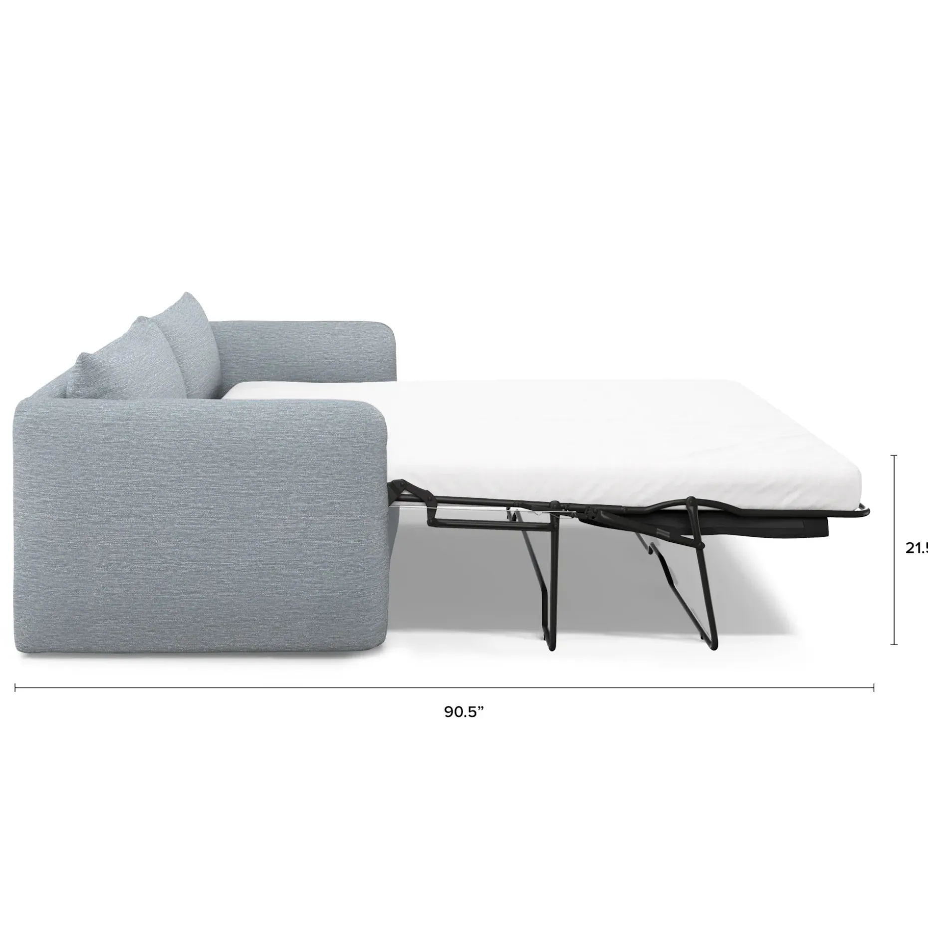 Leigh 86" Sofa Bed - Silver Light Blue