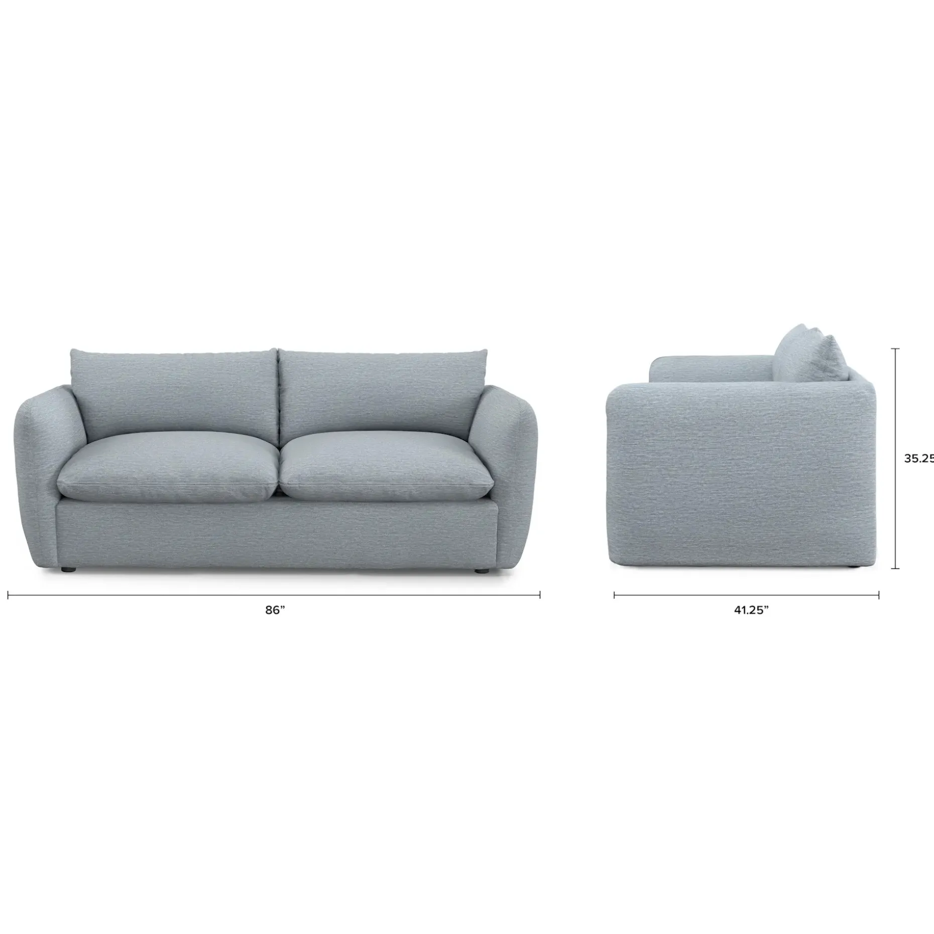 Leigh 86" Sofa Bed - Silver Light Blue