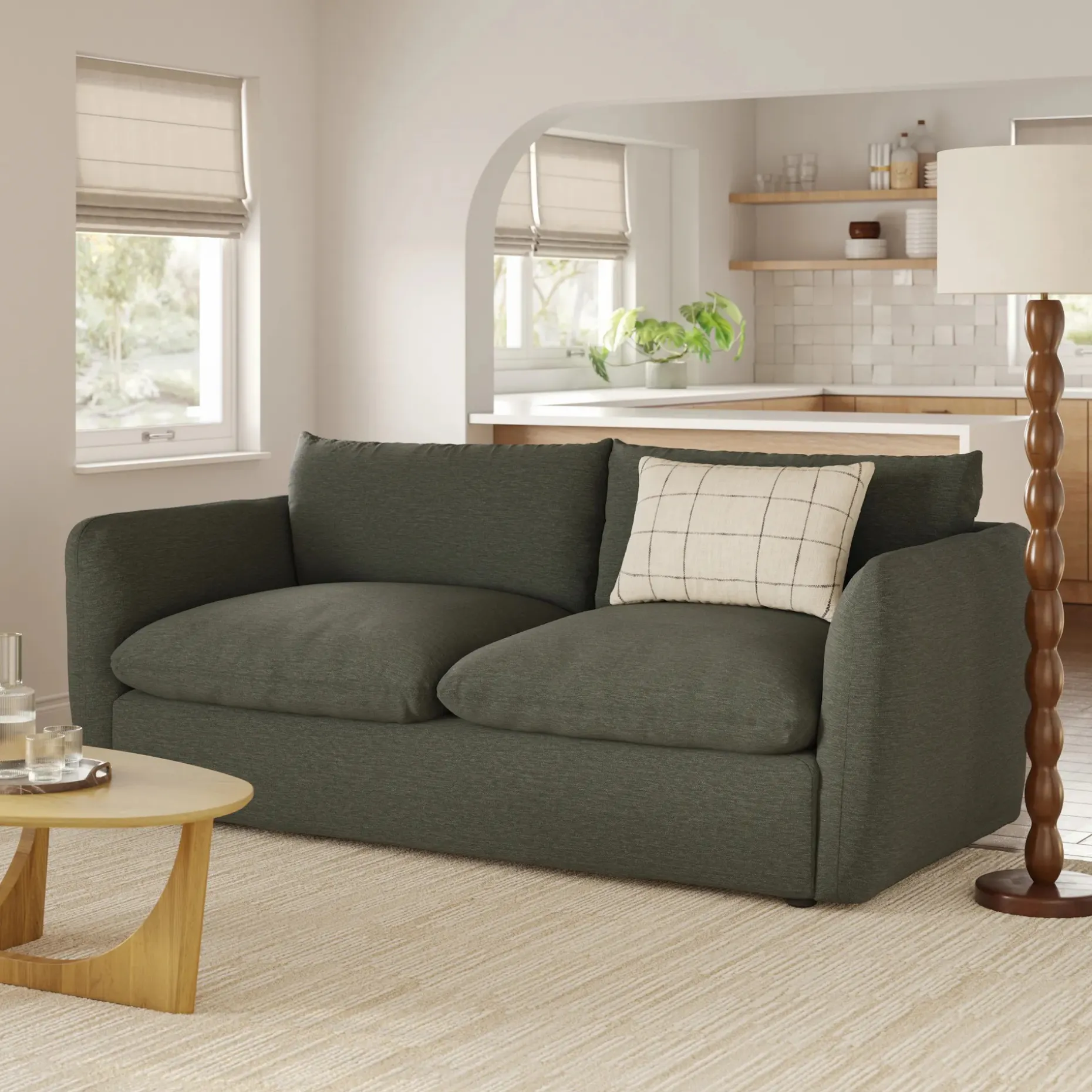 Leigh 86" Sofa Bed - Silver Moss