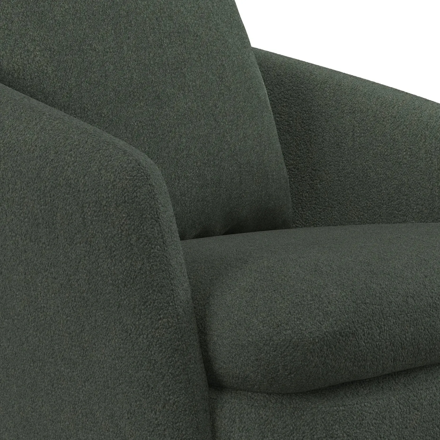 Leigh 33" Swivel Lounge Chair - Green Wool Bouclé