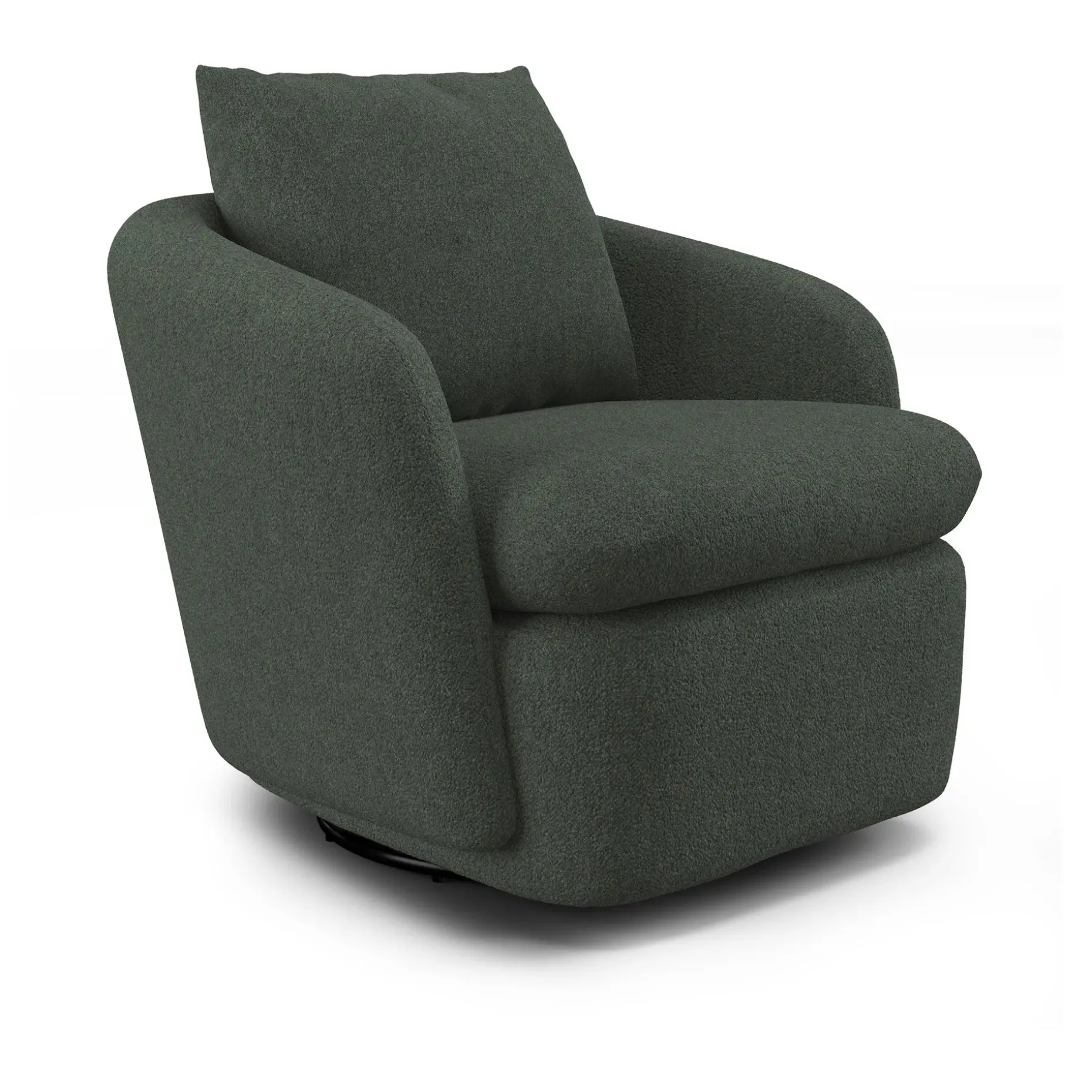 Leigh 33" Swivel Lounge Chair - Green Wool Bouclé