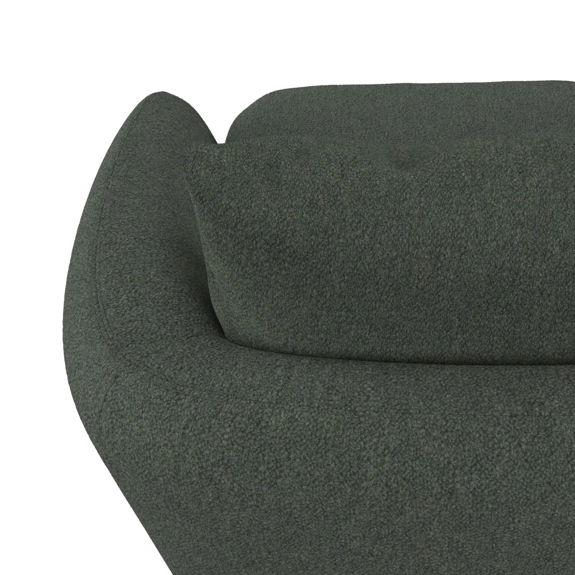 Leigh 33" Swivel Lounge Chair - Green Wool Bouclé