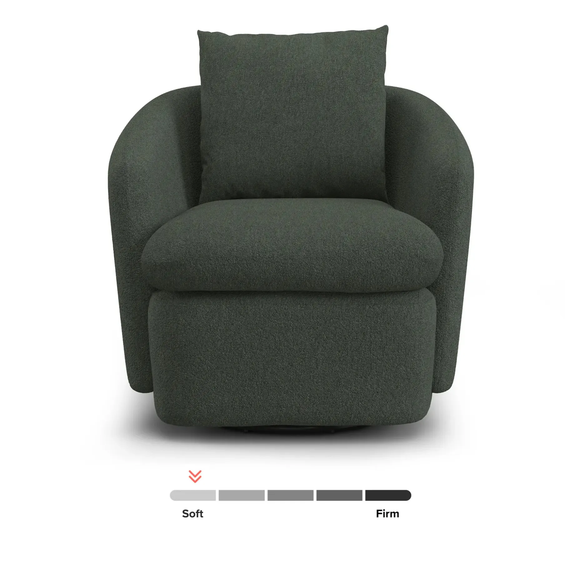 Leigh 33" Swivel Lounge Chair - Green Wool Bouclé