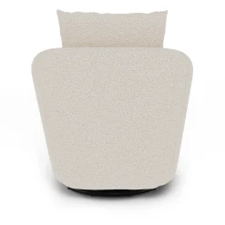 Leigh 33" Swivel Lounge Chair - Ivory Wool Bouclé