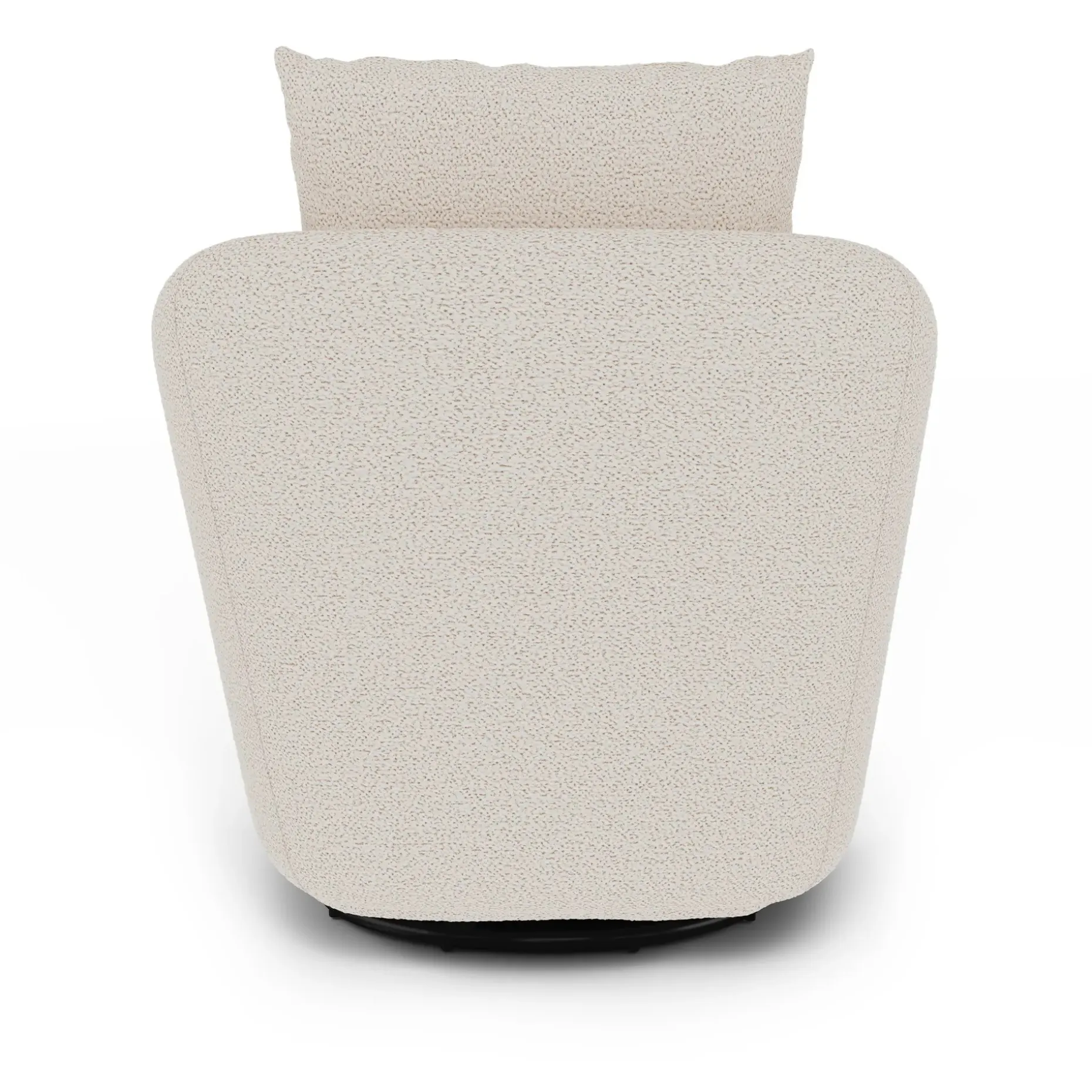 Leigh 33" Swivel Lounge Chair - Ivory Wool Bouclé