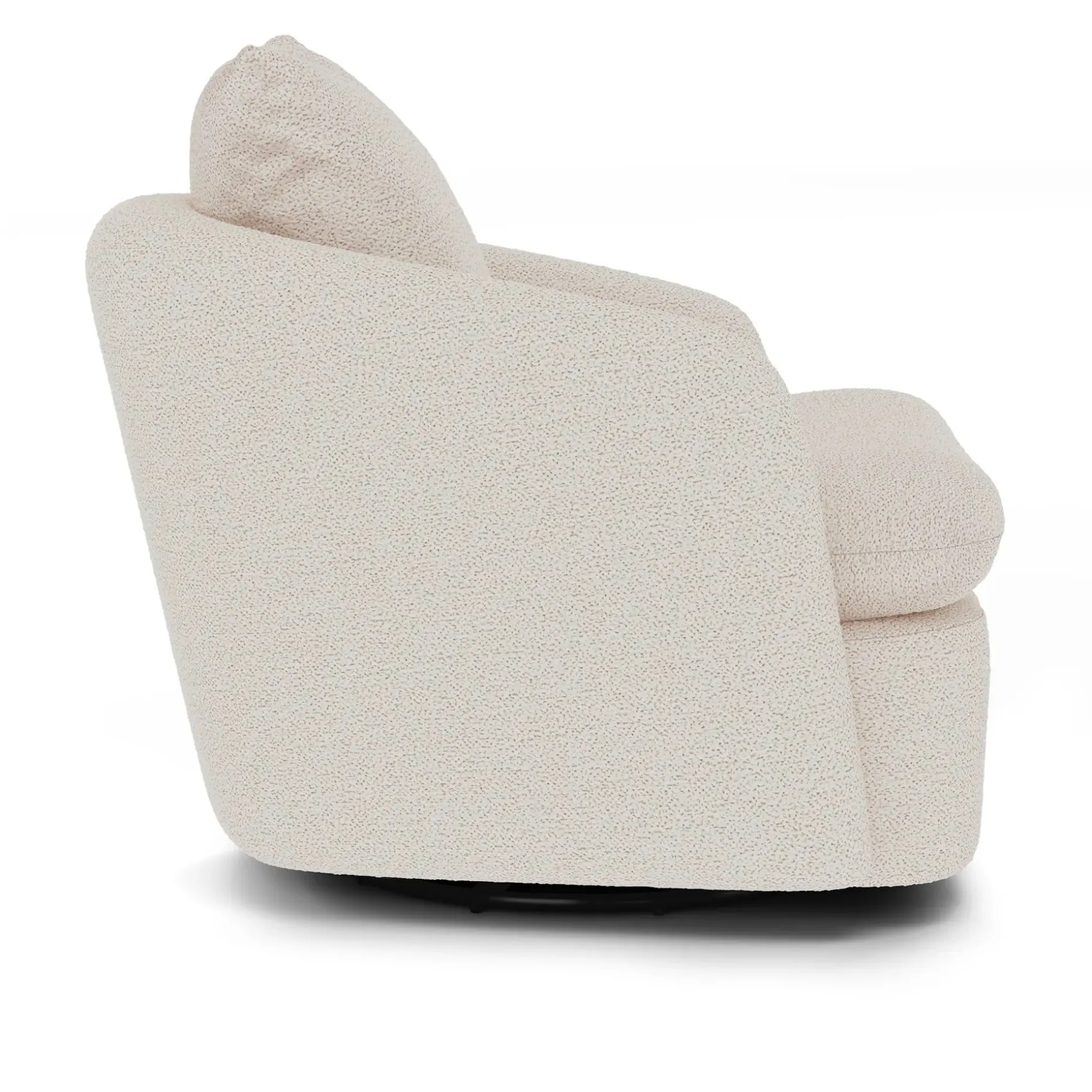 Leigh 33" Swivel Lounge Chair - Ivory Wool Bouclé