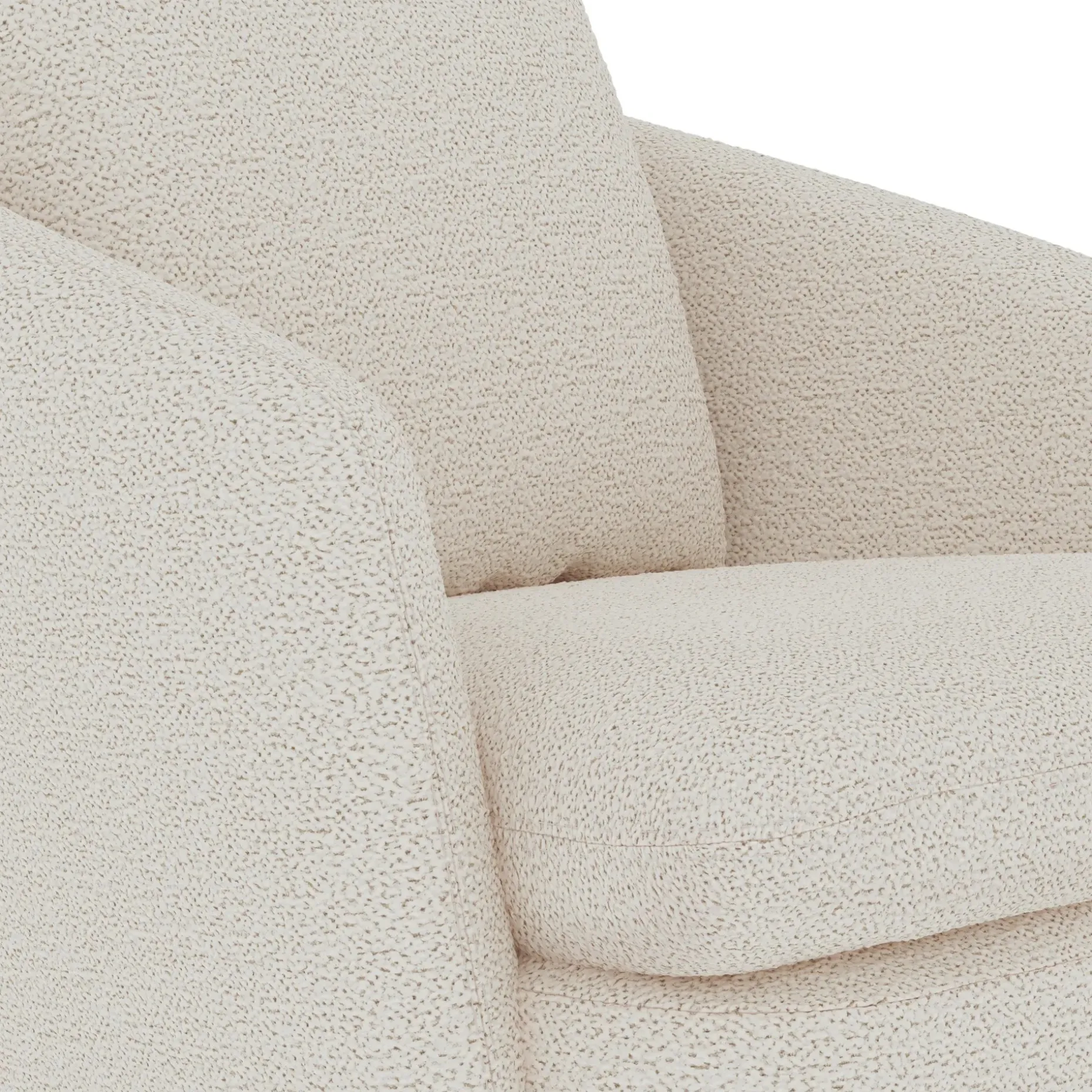Leigh 33" Swivel Lounge Chair - Ivory Wool Bouclé