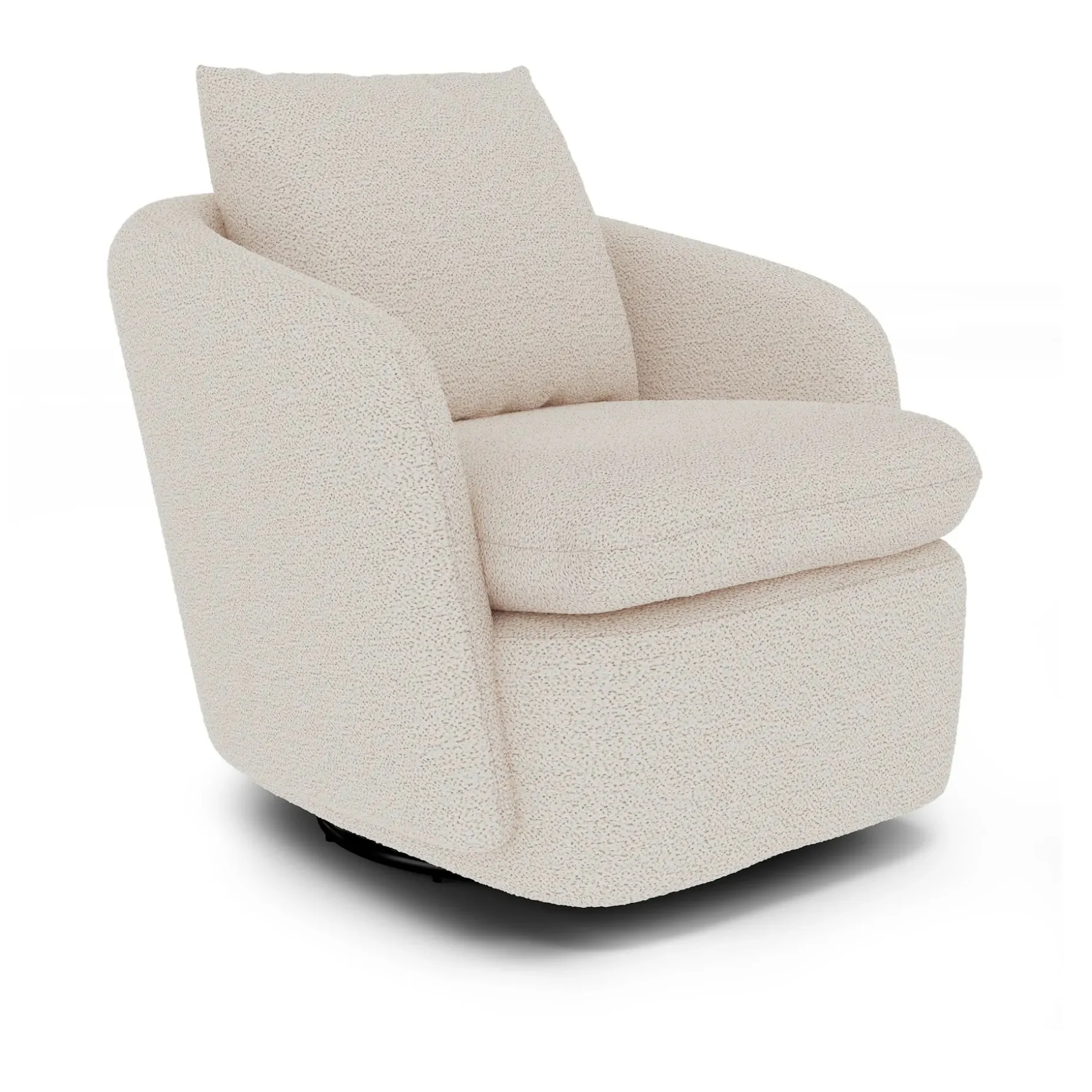 Leigh 33" Swivel Lounge Chair - Ivory Wool Bouclé