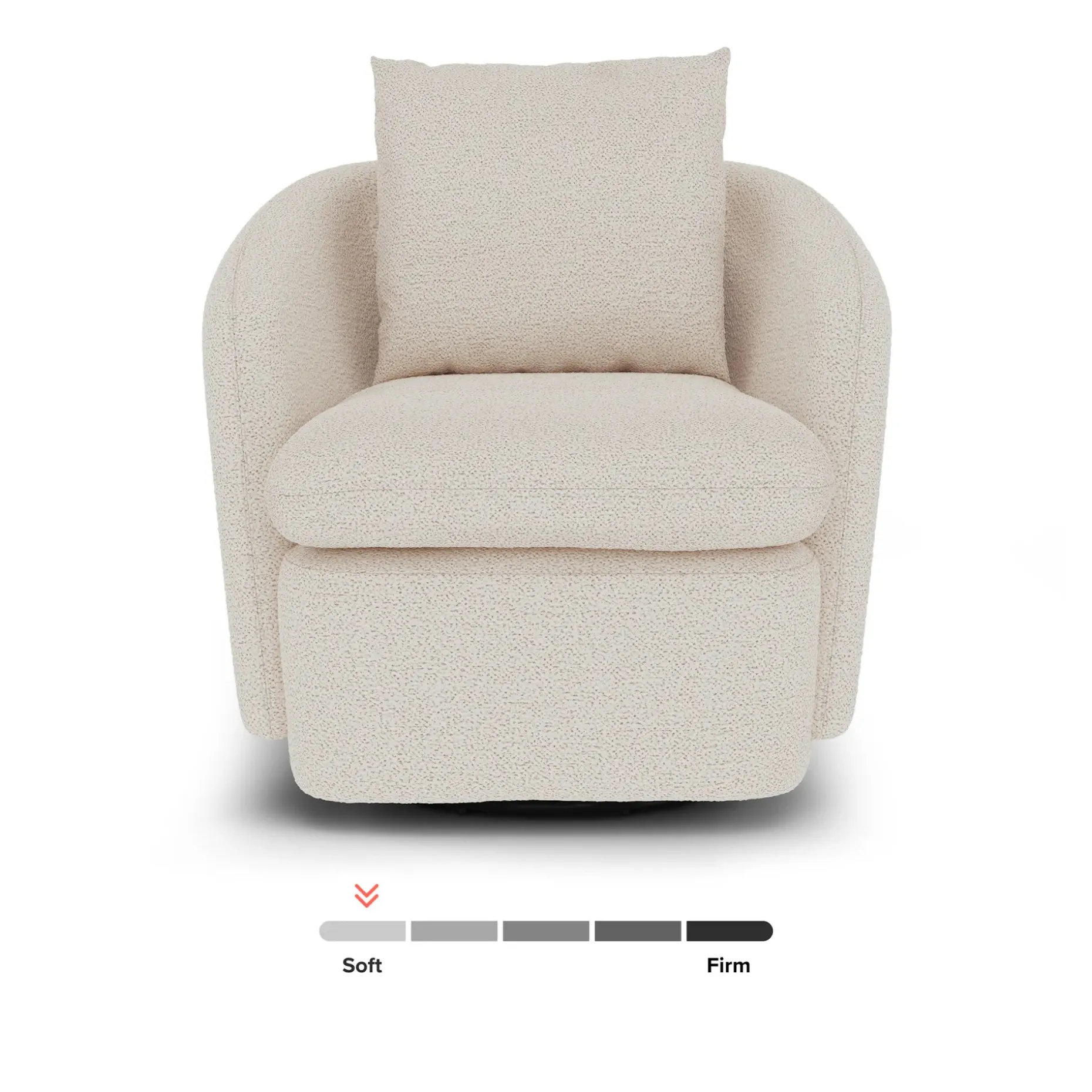 Leigh 33" Swivel Lounge Chair - Ivory Wool Bouclé