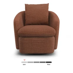 Leigh 33" Swivel Lounge Chair - Napa Rust