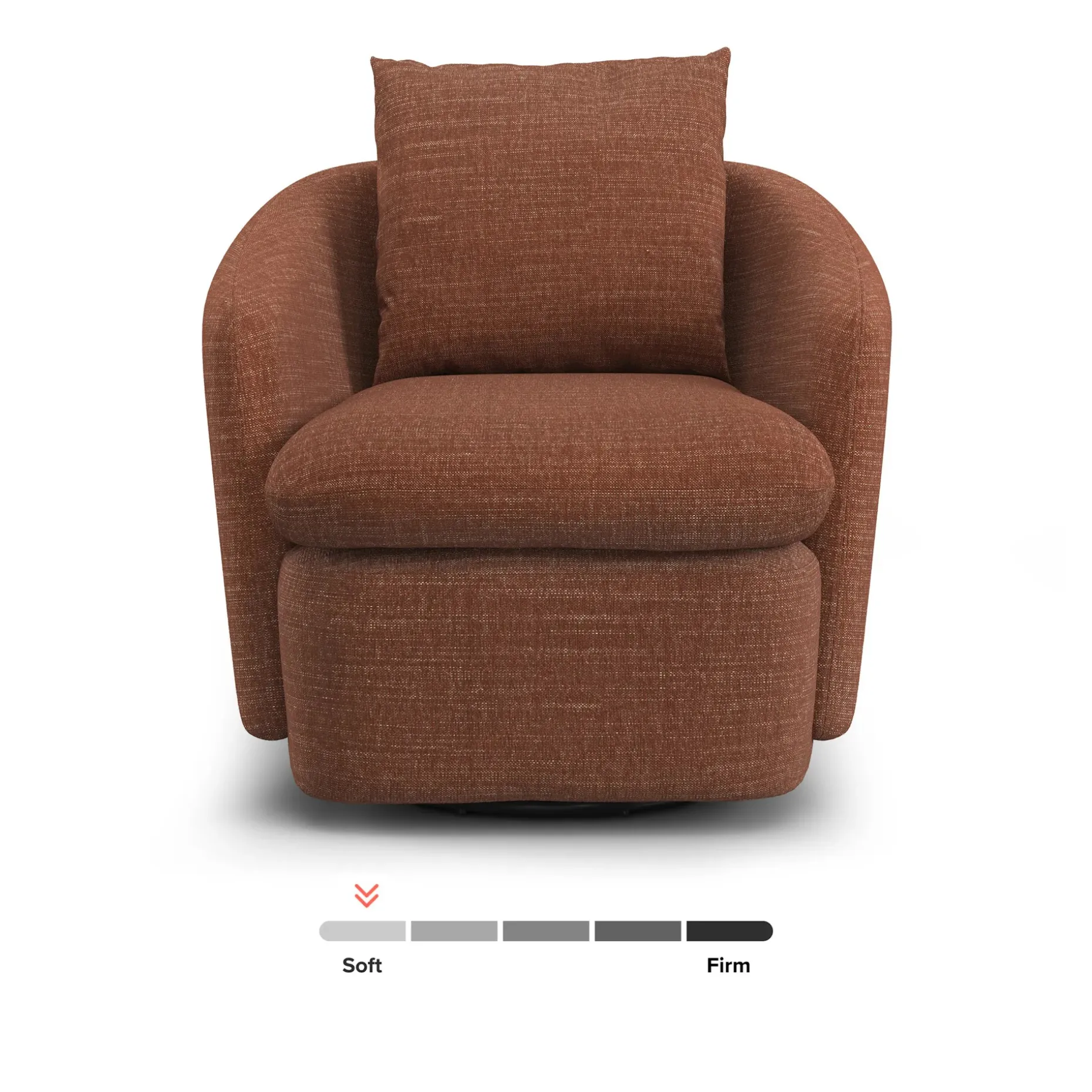Leigh 33" Swivel Lounge Chair - Napa Rust