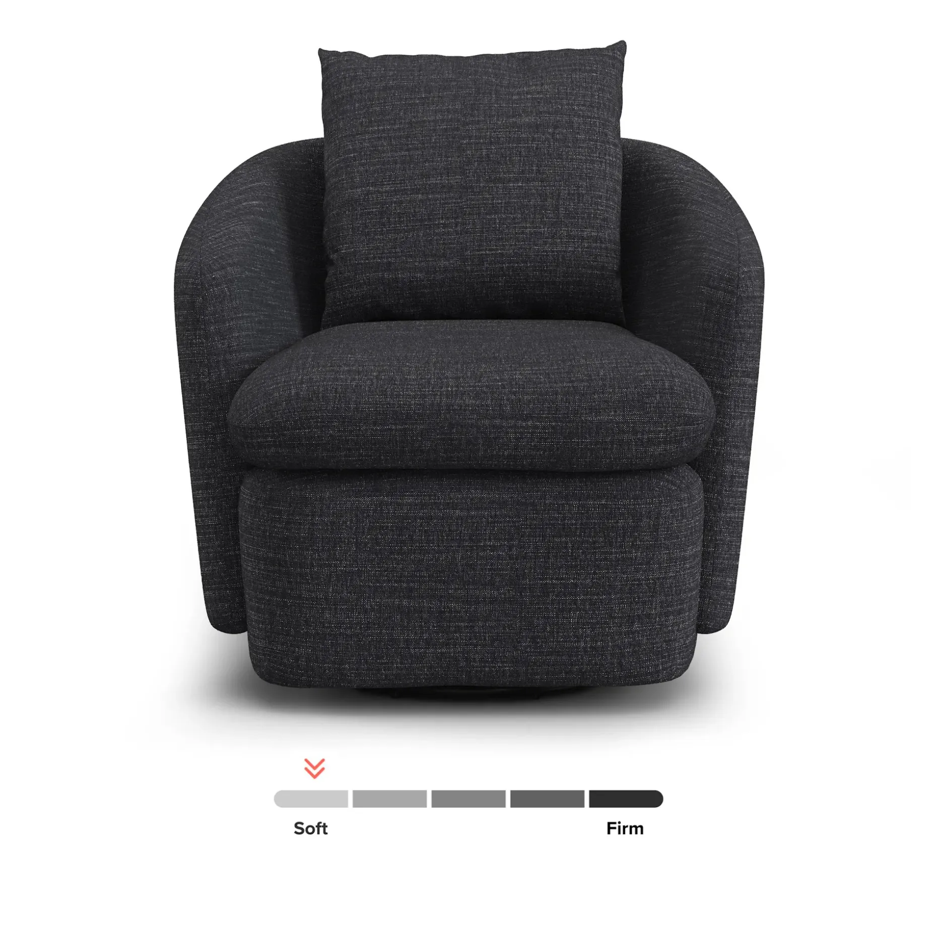 Leigh 33" Swivel Lounge Chair - Napa Charcoal