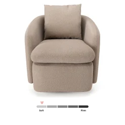 Leigh 33" Swivel Lounge Chair - Sandstone Wool Bouclé